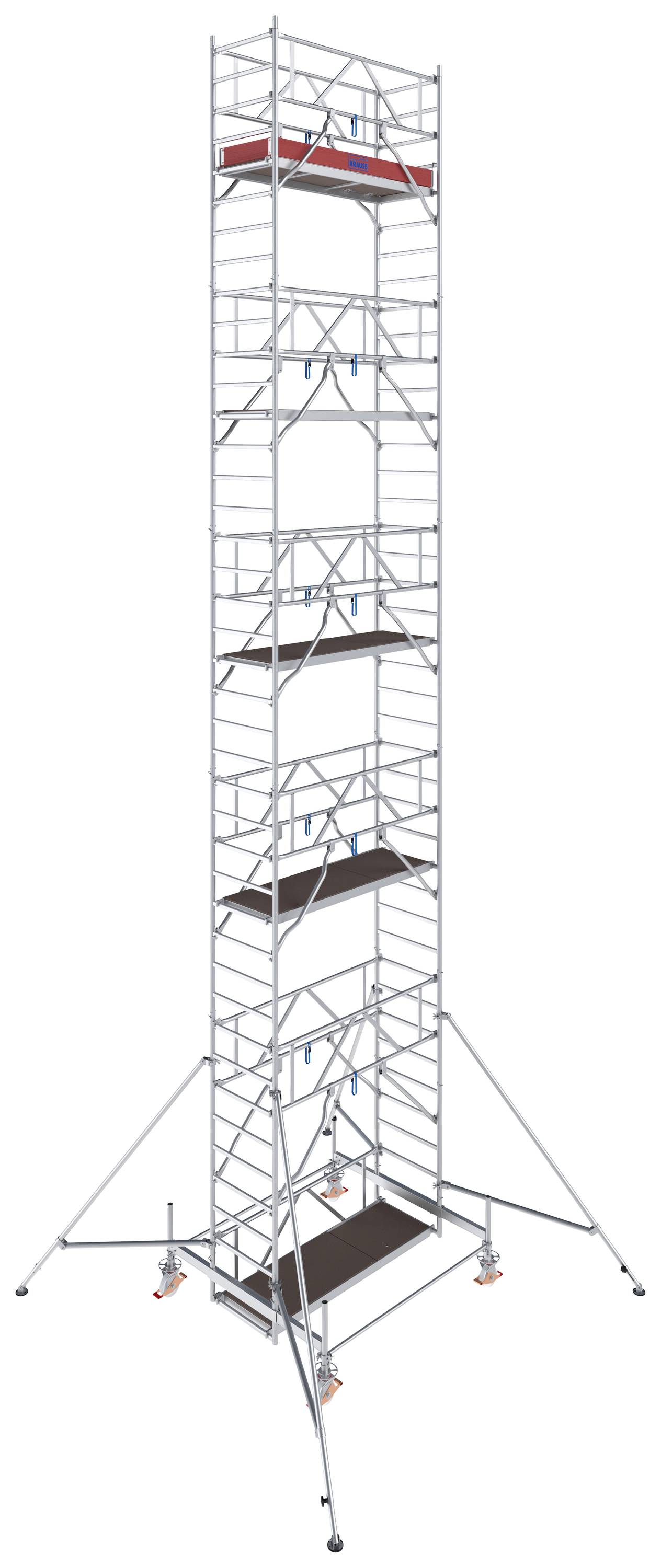 Krause 773081 FahrGerüst Aluminium Rollgerüst fahrbar Arbeitshöhe (max.): 11.50m Silber 304.5kg