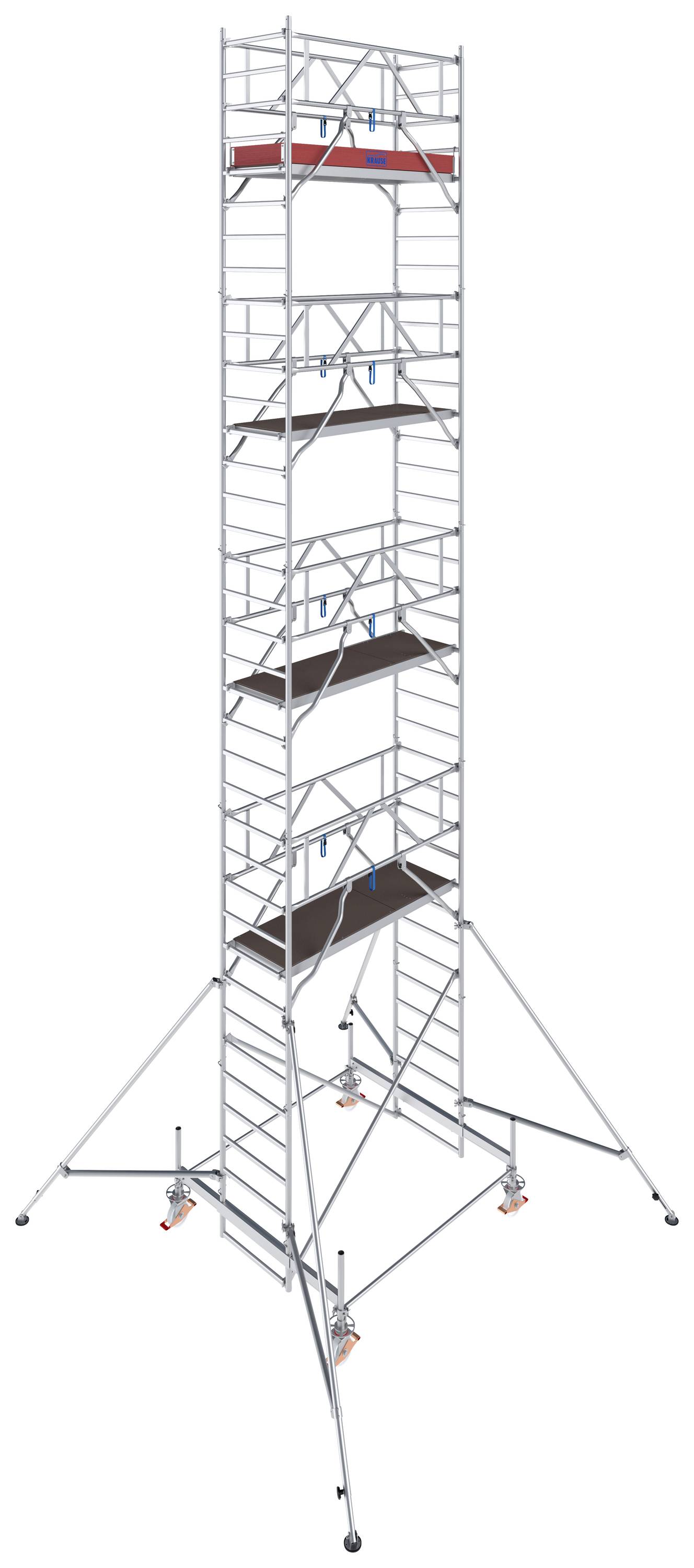 Krause 773074 FahrGerüst Aluminium Rollgerüst fahrbar Arbeitshöhe (max.): 10.50m Silber 270.5kg