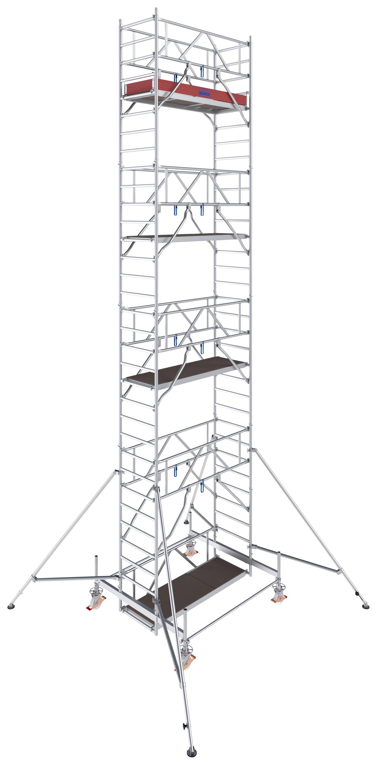 Krause 773067 FahrGerüst Aluminium Rollgerüst fahrbar Arbeitshöhe (max.): 9.50m Silber 263kg