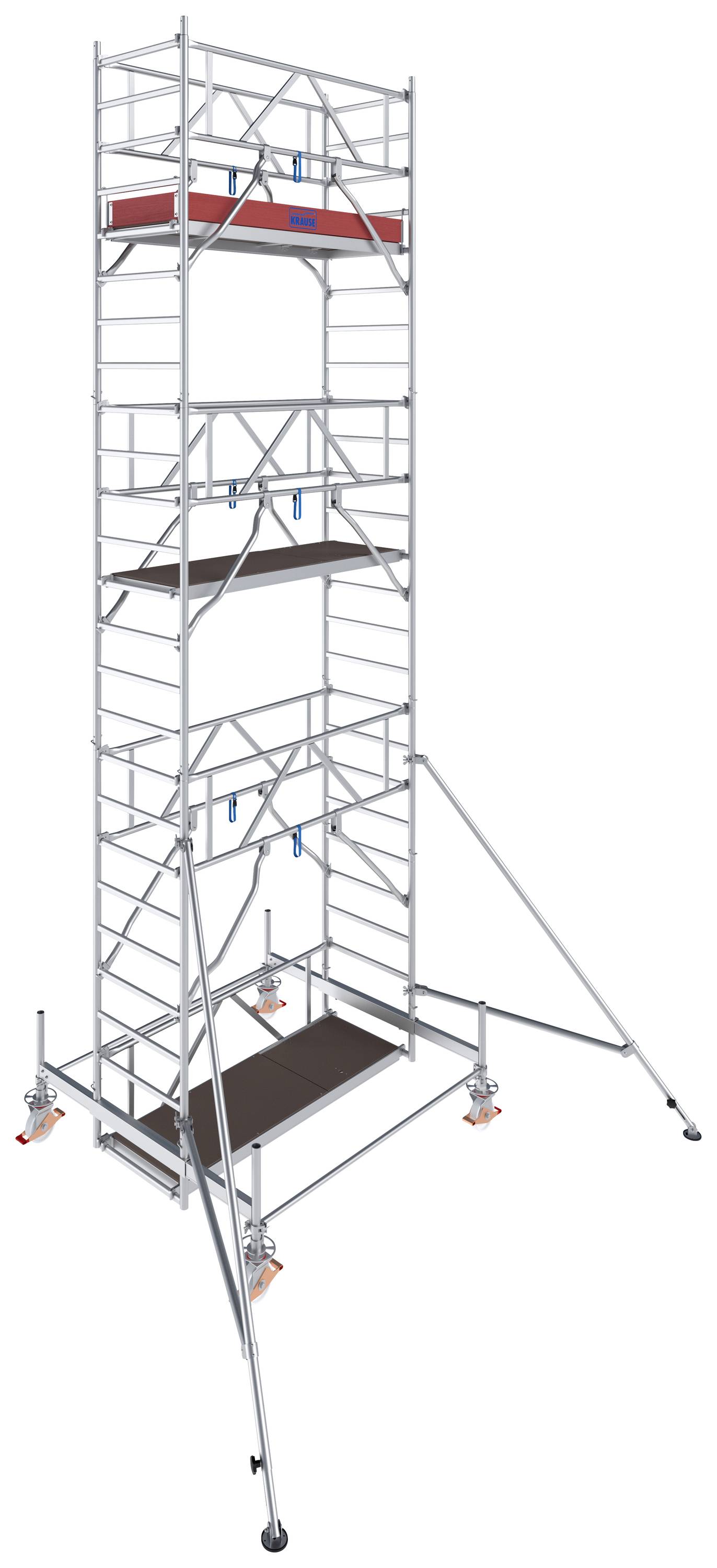 Krause 773043 FahrGerüst Aluminium Rollgerüst fahrbar Arbeitshöhe (max.): 7.50m Silber 209kg