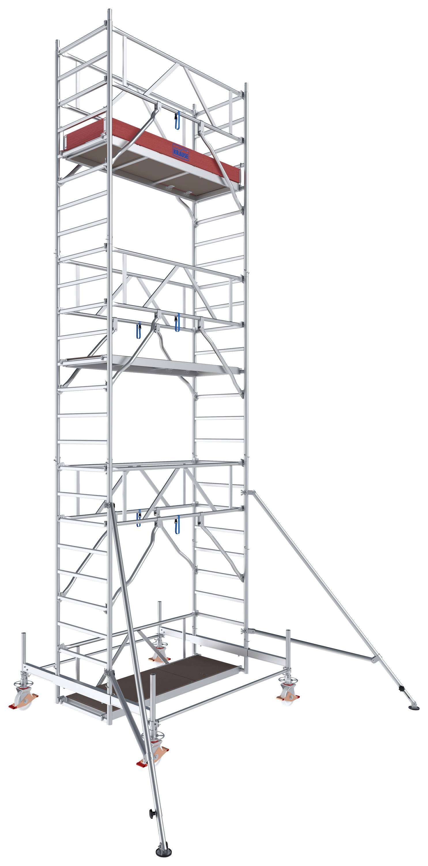Krause 773043 FahrGerüst Aluminium Rollgerüst fahrbar Arbeitshöhe (max.): 7.50m Silber 209kg