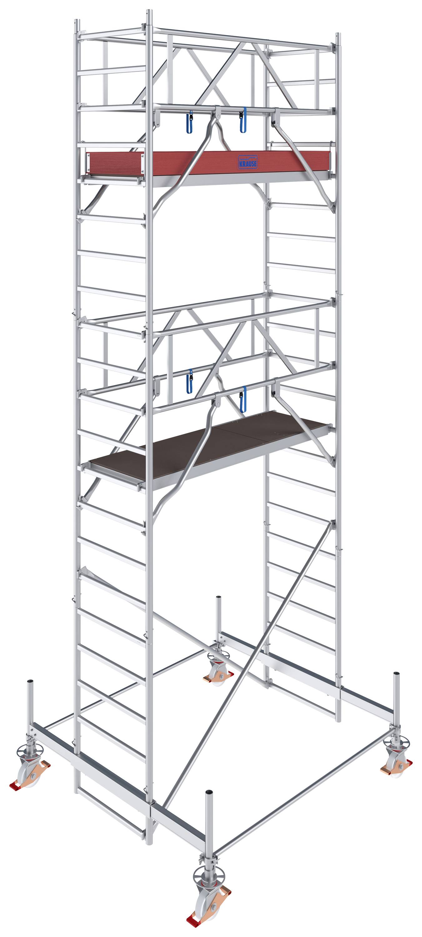 Krause 773036 FahrGerüst Aluminium Rollgerüst fahrbar Arbeitshöhe (max.): 6.50m Silber 162kg