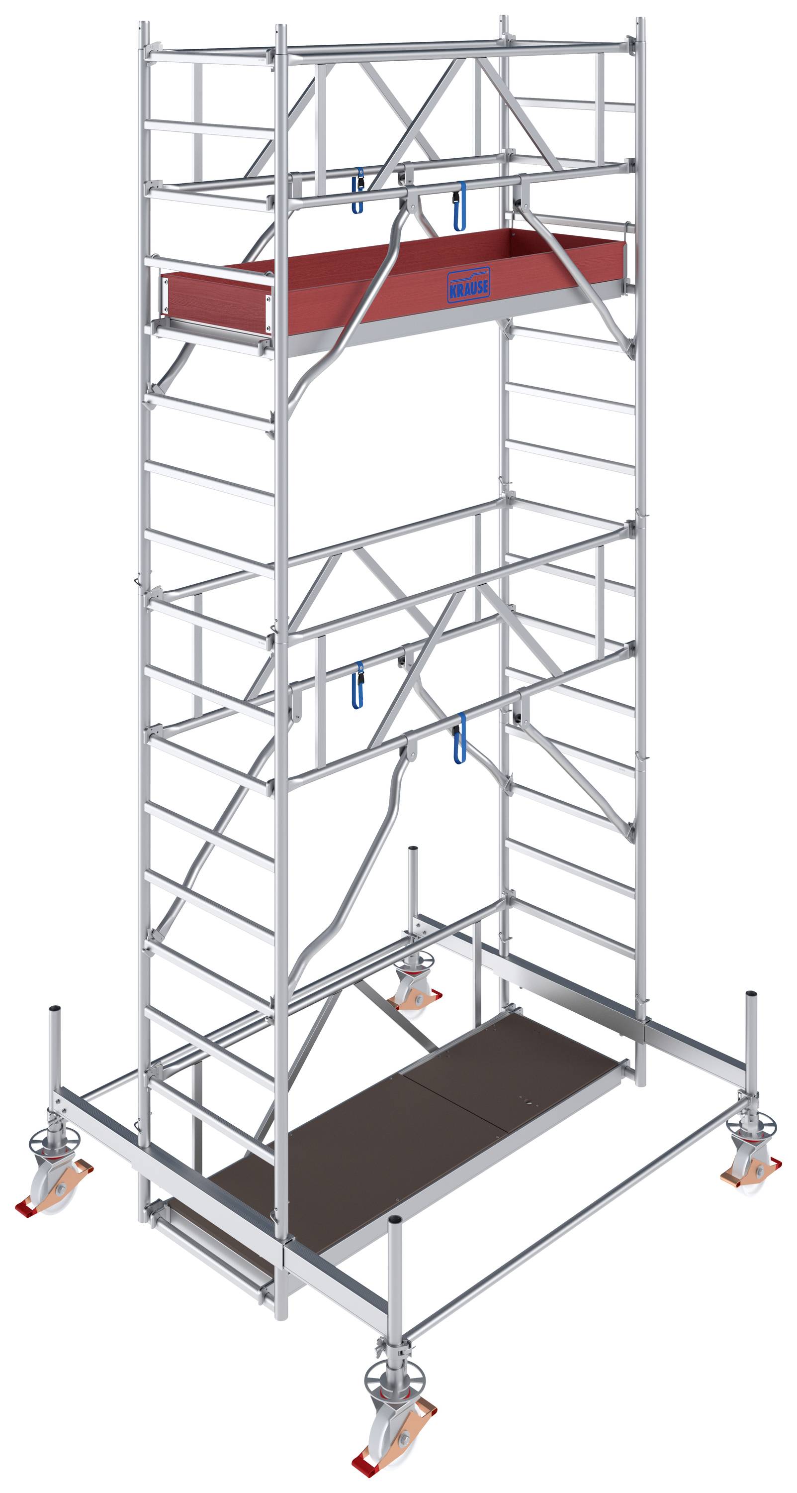 Krause 773029 FahrGerüst Aluminium Rollgerüst fahrbar Arbeitshöhe (max.): 5.50m Silber 155kg