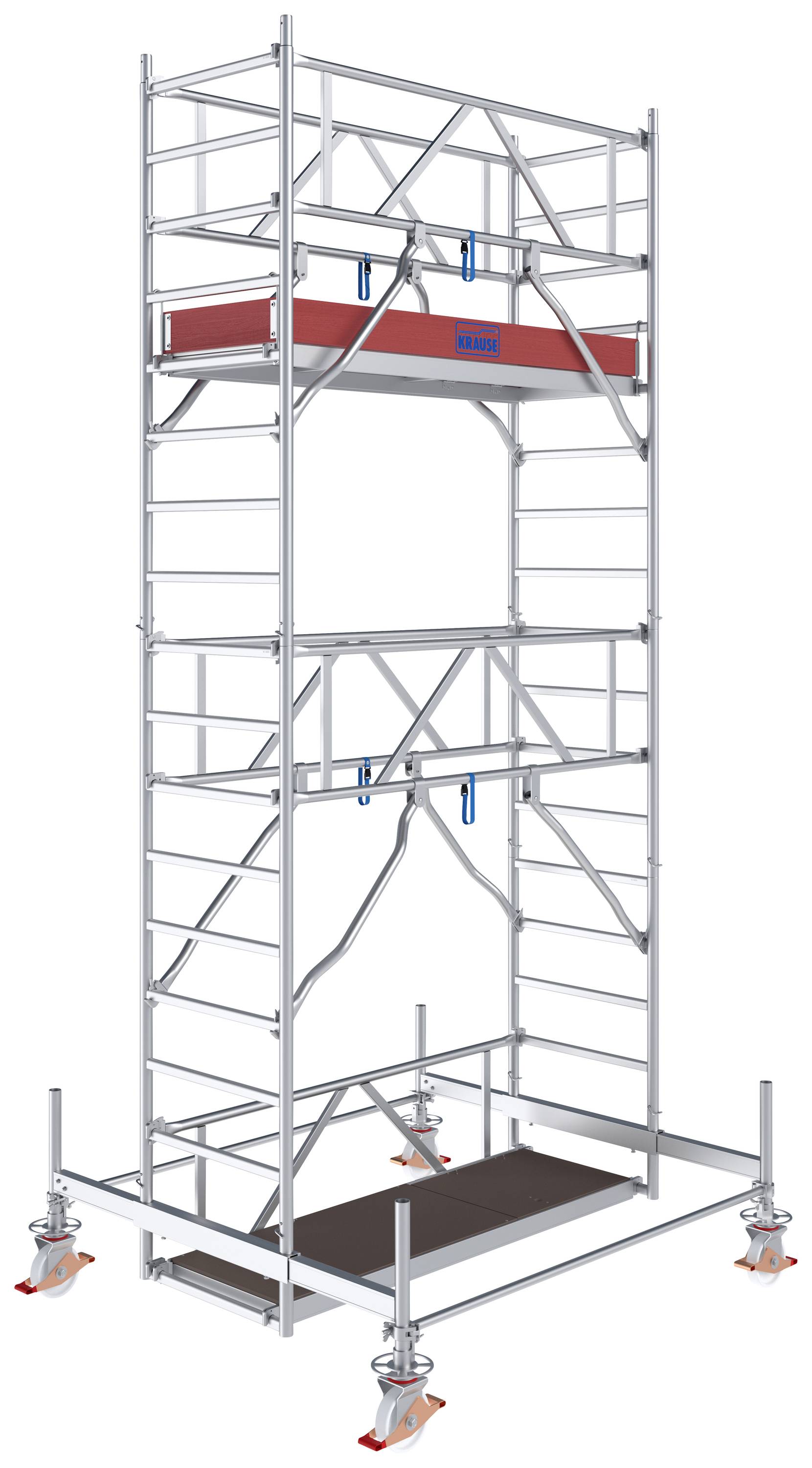 Krause 773029 FahrGerüst Aluminium Rollgerüst fahrbar Arbeitshöhe (max.): 5.50m Silber 155kg