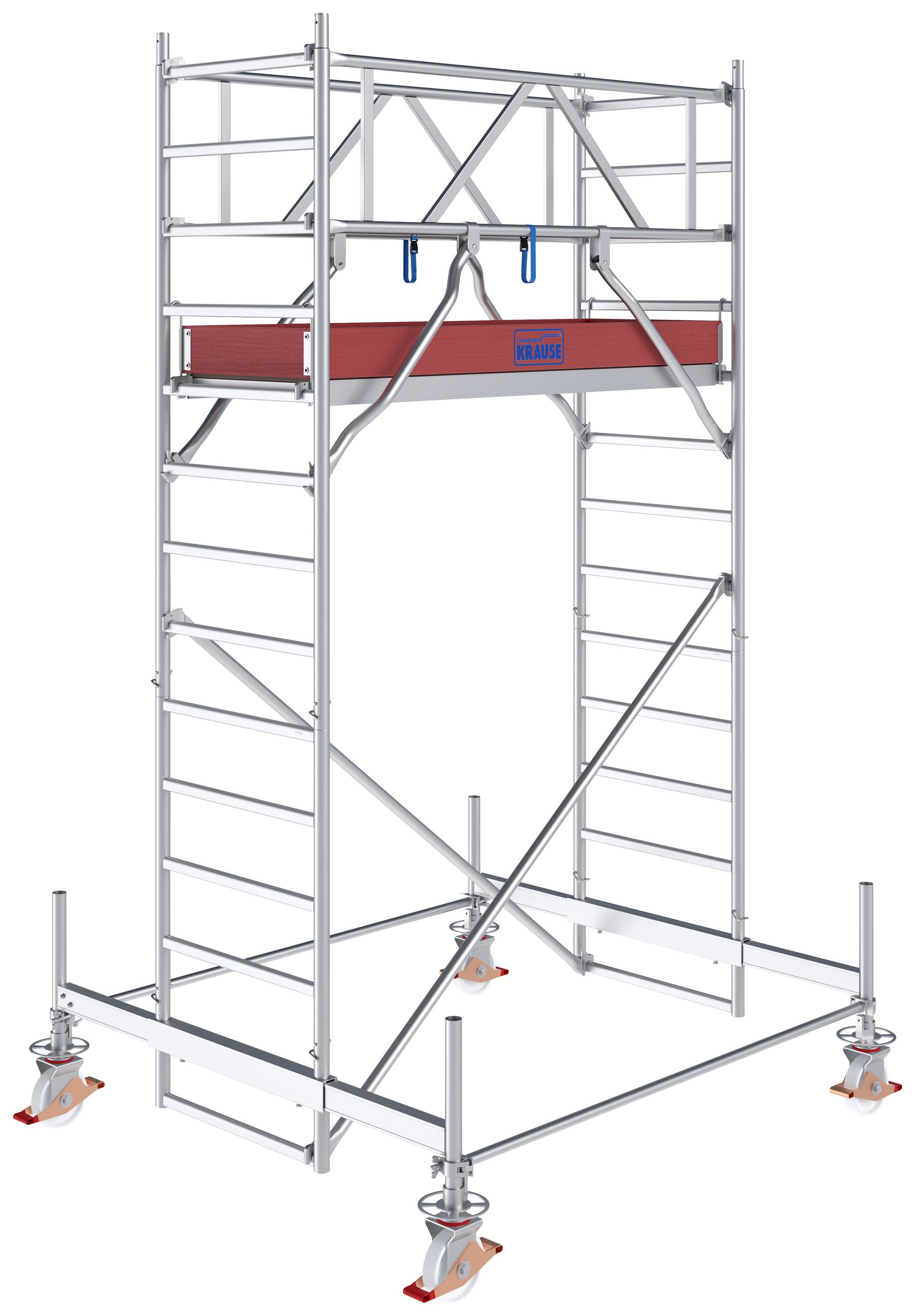 Krause 773012 FahrGerüst Aluminium Rollgerüst fahrbar Arbeitshöhe (max.): 4.50m Silber 121kg