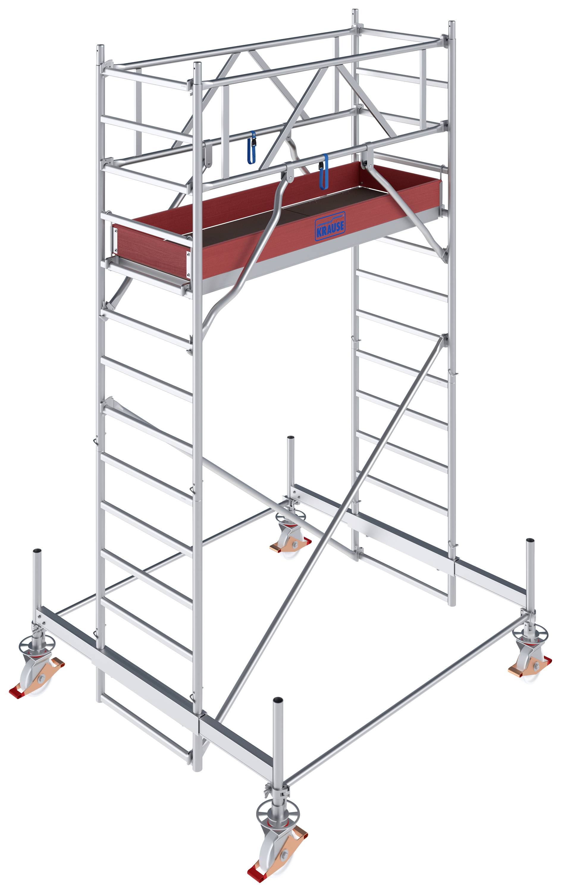 Krause 773012 FahrGerüst Aluminium Rollgerüst fahrbar Arbeitshöhe (max.): 4.50m Silber 121kg