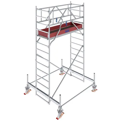 Krause 773012 FahrGerüst Aluminium Rollgerüst fahrbar Arbeitshöhe (max.): 4.50m Silber 121kg Krause 773012 FahrGerüst Aluminium Rollgerüst fahrbar Arbeitshöhe (max.): 4.50m Silber 121kg