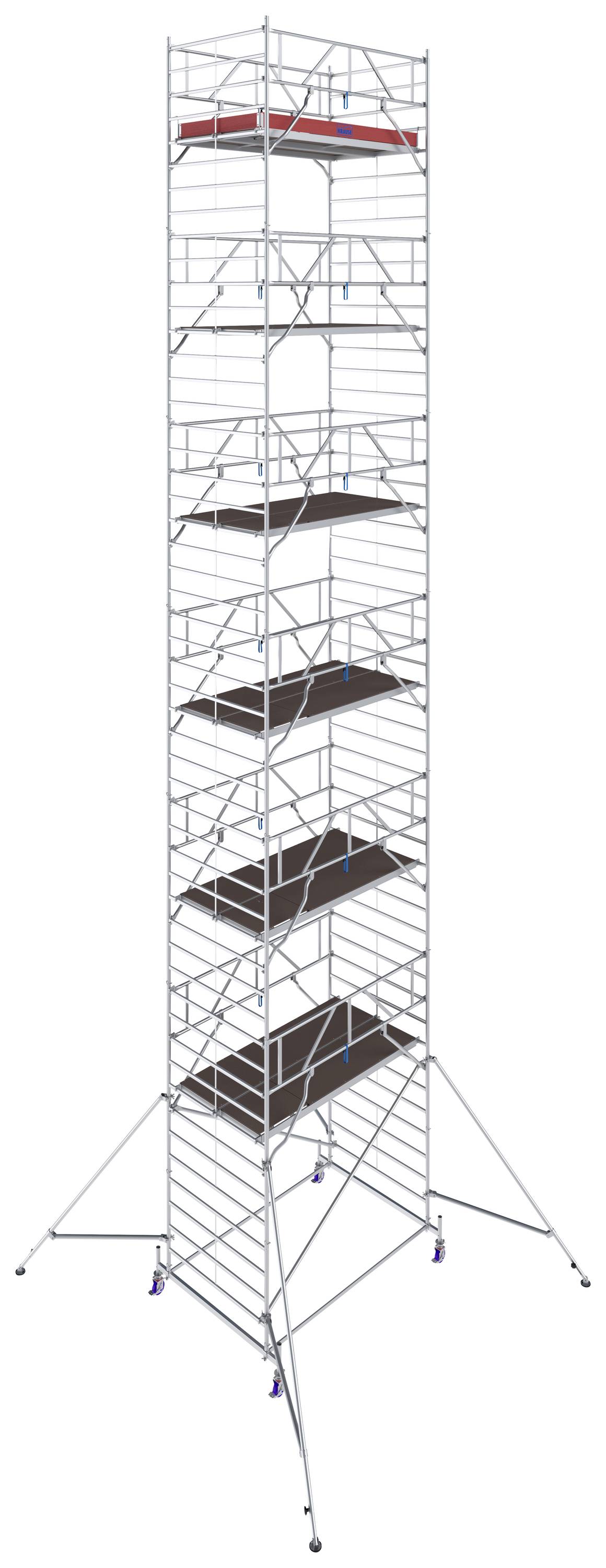 Krause 782113 FahrGerüst Aluminium Rollgerüst fahrbar Arbeitshöhe (max.): 13.40m Silber 527kg
