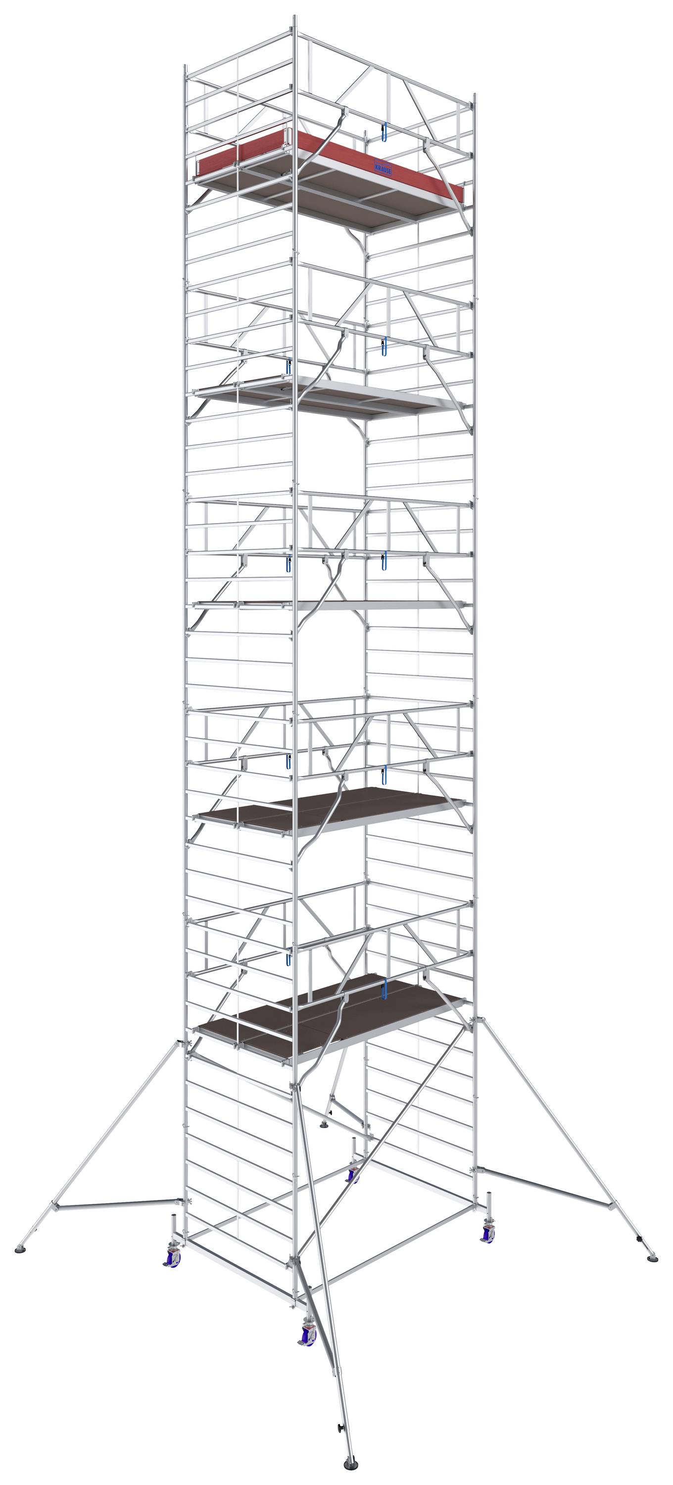 Krause 782106 FahrGerüst Aluminium Rollgerüst fahrbar Arbeitshöhe (max.): 12.40m Silber 468kg