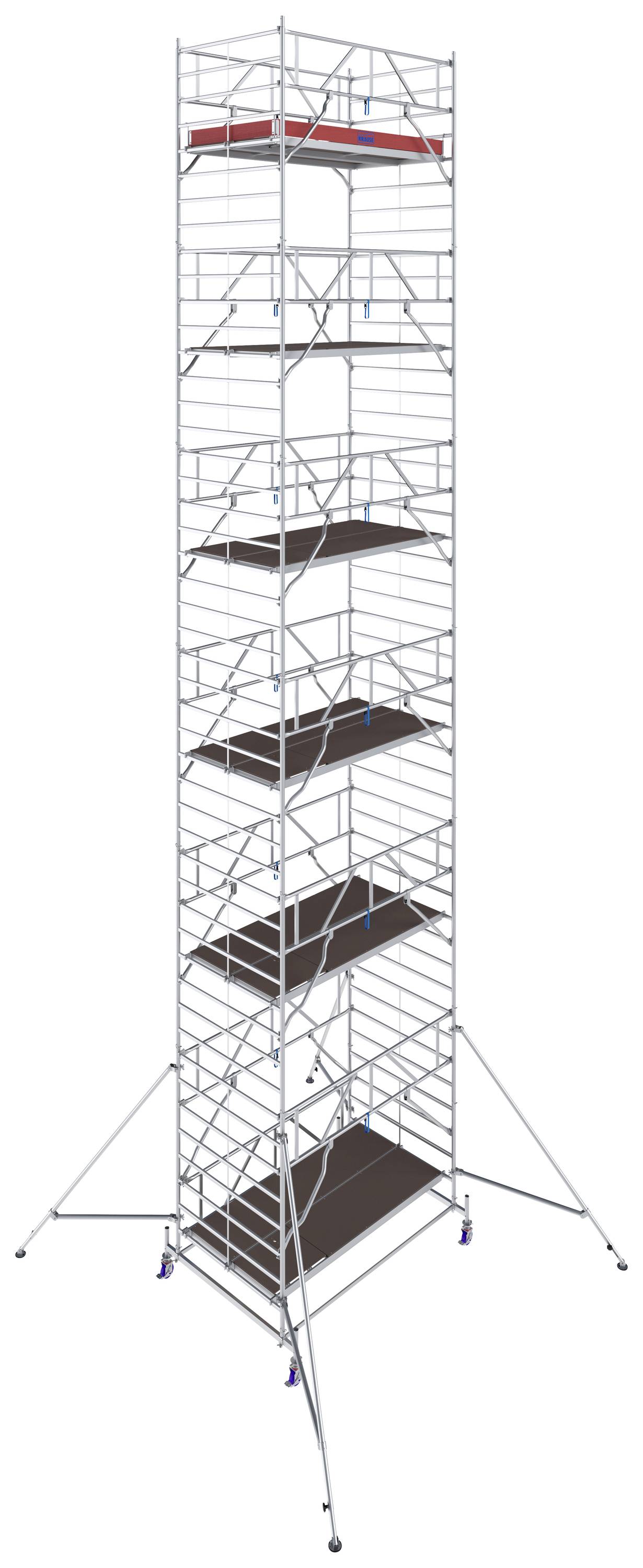 Krause 782106 FahrGerüst Aluminium Rollgerüst fahrbar Arbeitshöhe (max.): 12.40m Silber 468kg