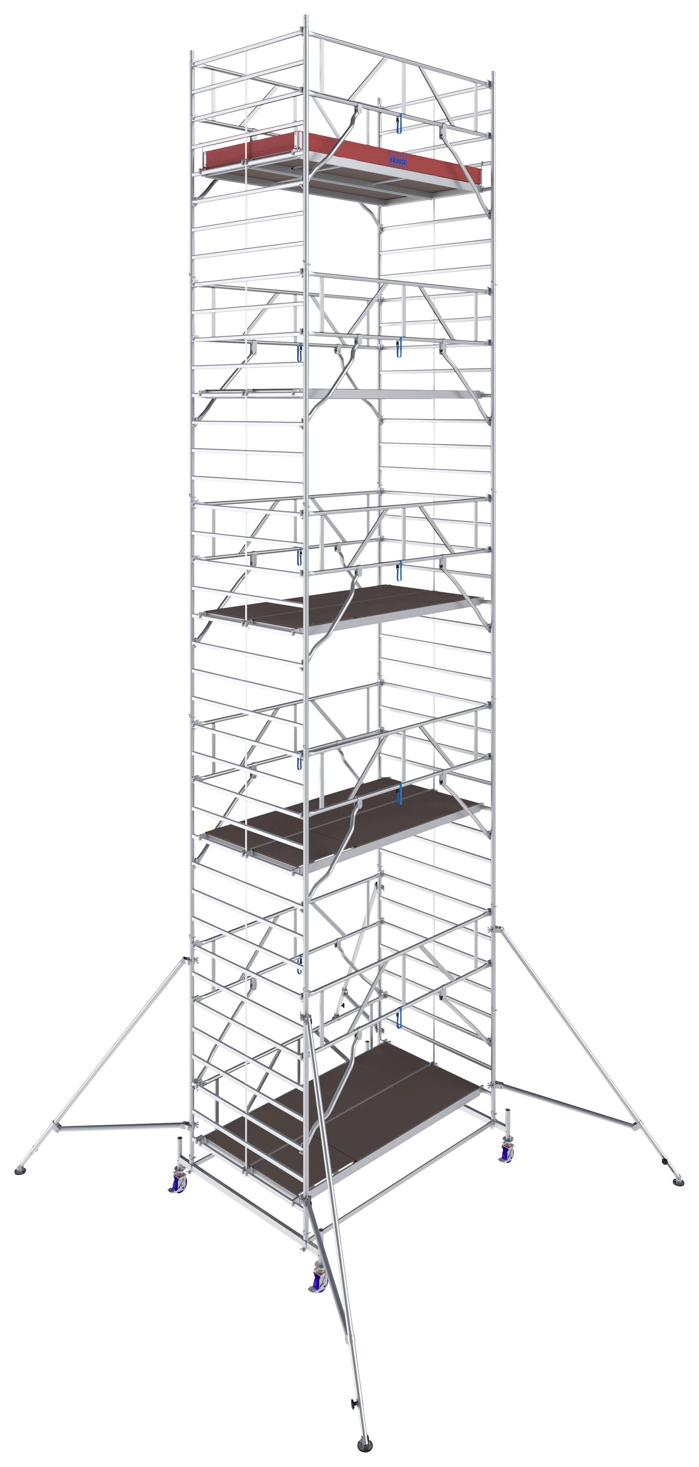 Krause 782090 FahrGerüst Aluminium Rollgerüst fahrbar Arbeitshöhe (max.): 11.40m Silber 455kg