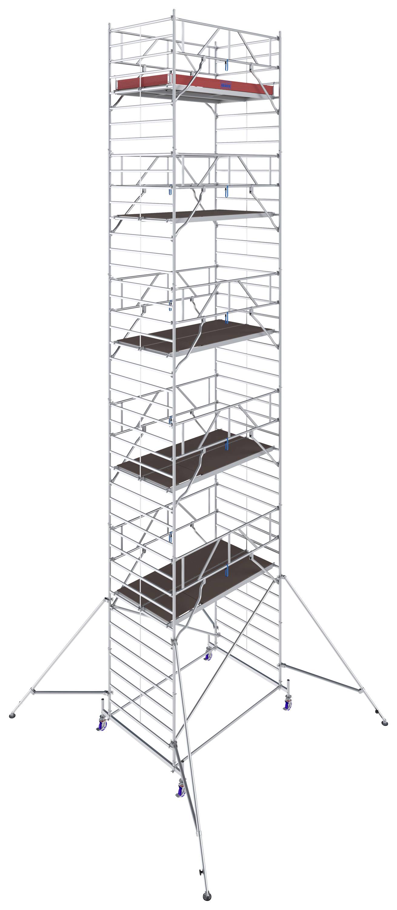 Krause 782090 FahrGerüst Aluminium Rollgerüst fahrbar Arbeitshöhe (max.): 11.40m Silber 455kg