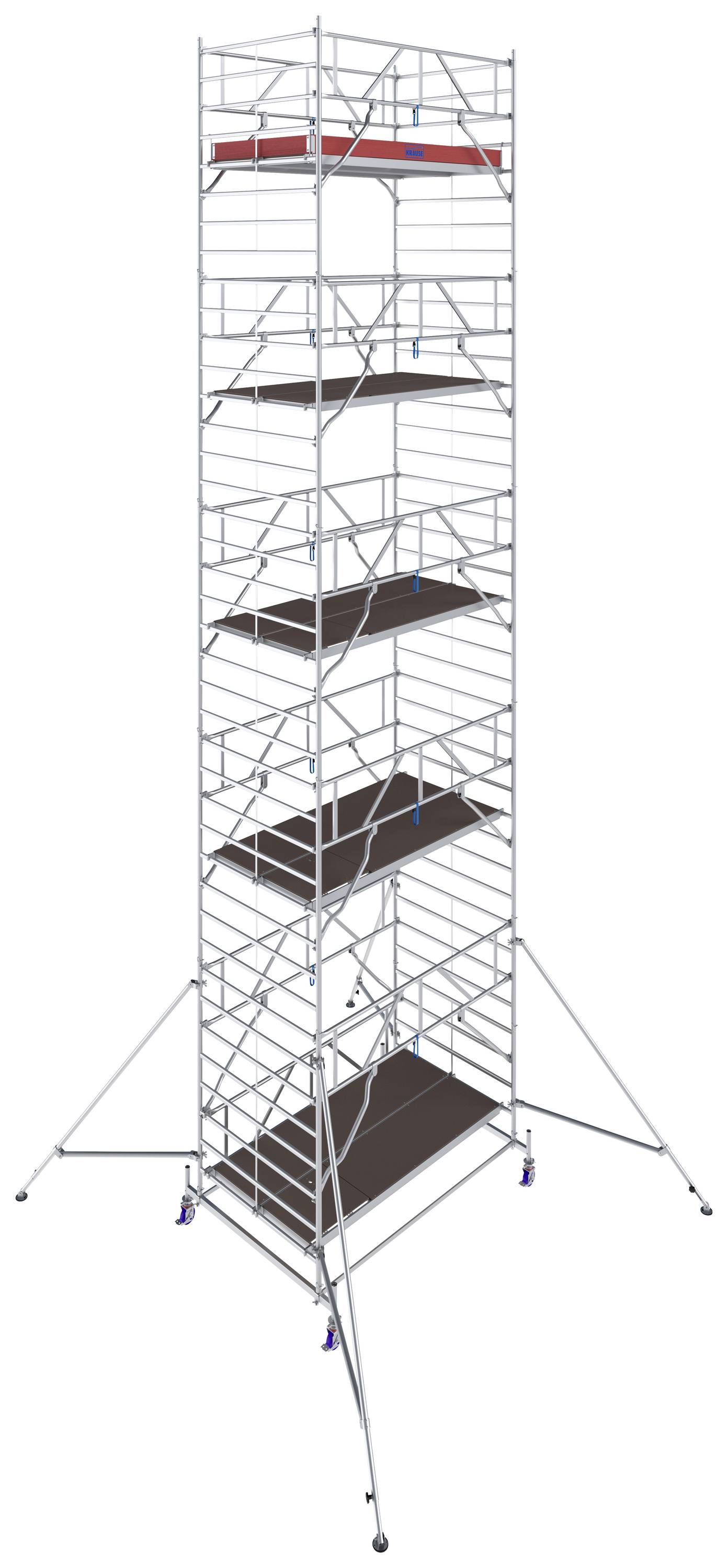 Krause 782083 FahrGerüst Aluminium Rollgerüst fahrbar Arbeitshöhe (max.): 10.40m Silber 395.5