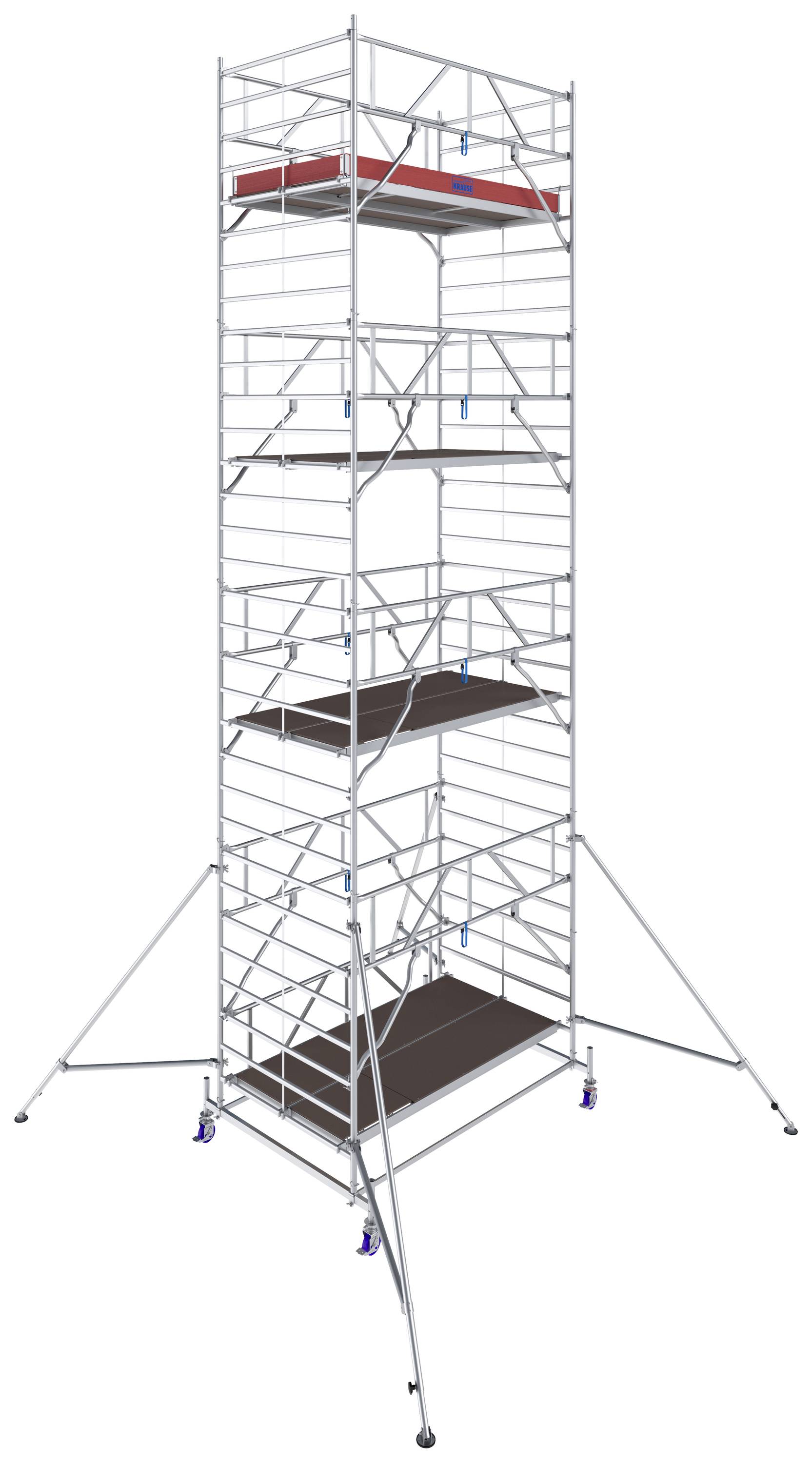 Krause 782076 FahrGerüst Aluminium Rollgerüst fahrbar Arbeitshöhe (max.): 9.40m Silber 382.5kg