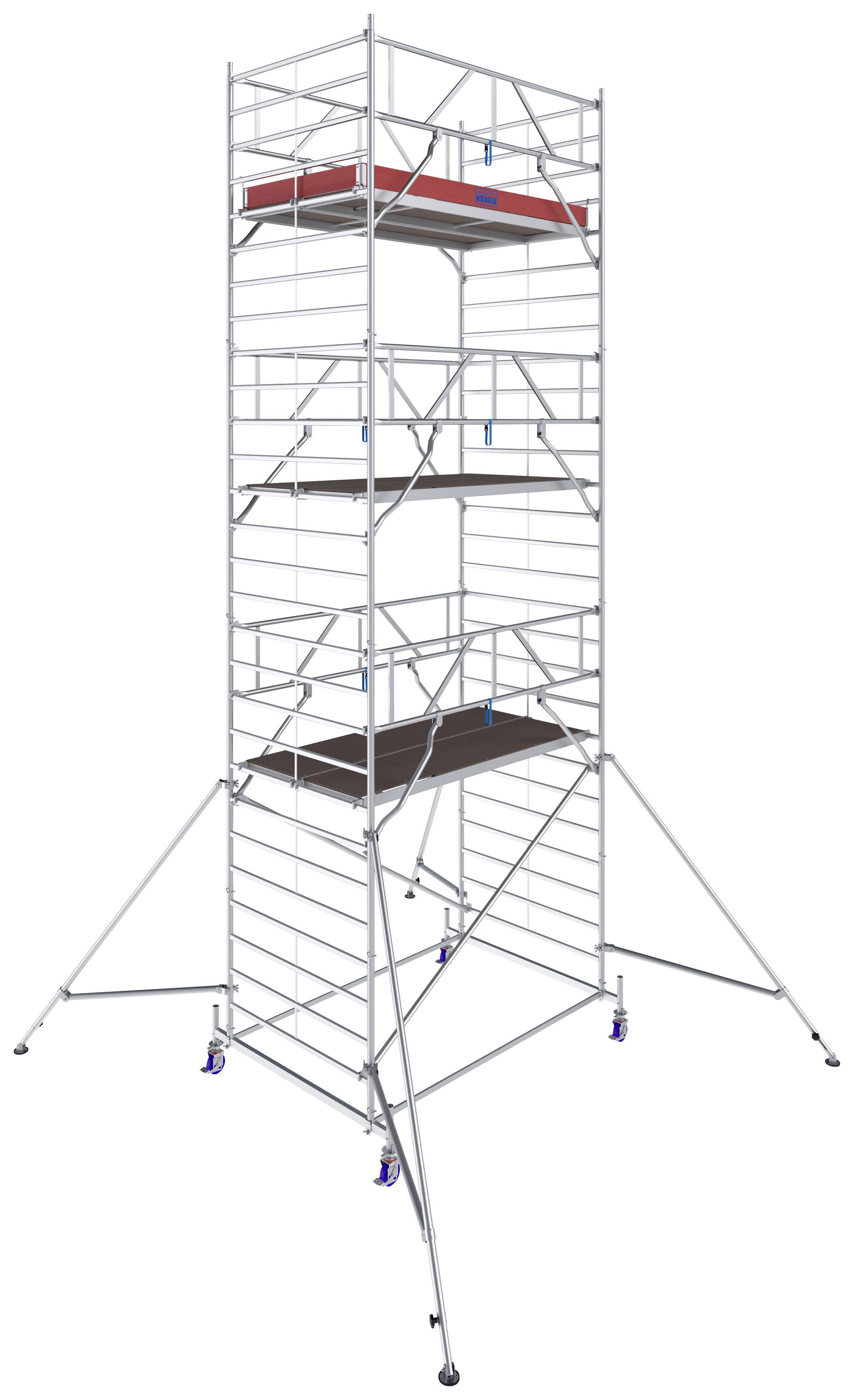 Krause 782069 FahrGerüst Aluminium Rollgerüst fahrbar Arbeitshöhe (max.): 8.40m Silber 323.5kg