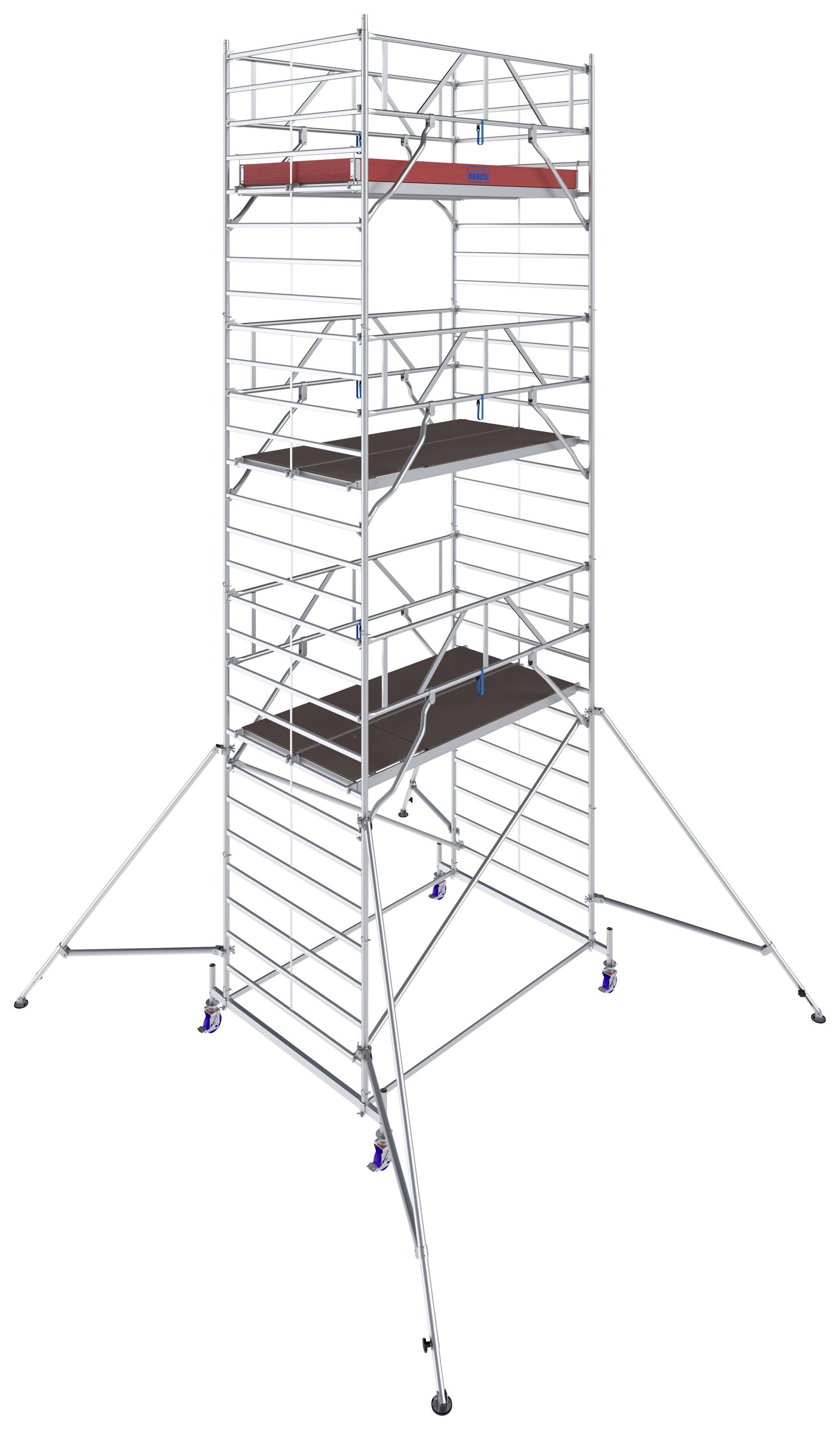 Krause 782052 FahrGerüst Aluminium Rollgerüst fahrbar Arbeitshöhe (max.): 7.40m Silber 310.5kg