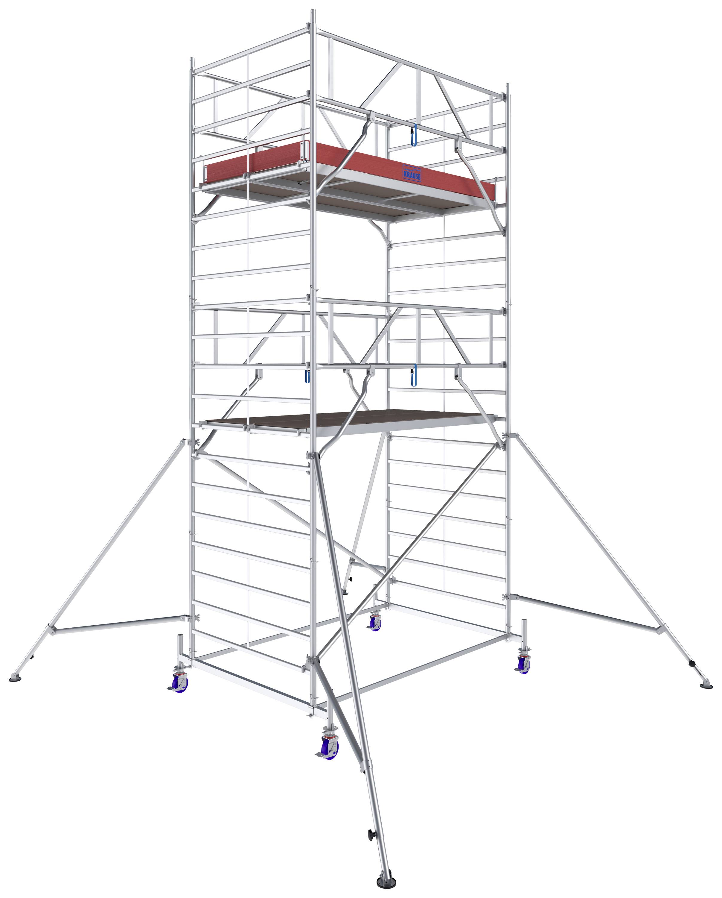 Krause 782045 FahrGerüst Aluminium Rollgerüst fahrbar Arbeitshöhe (max.): 6.40m Silber 251.5kg