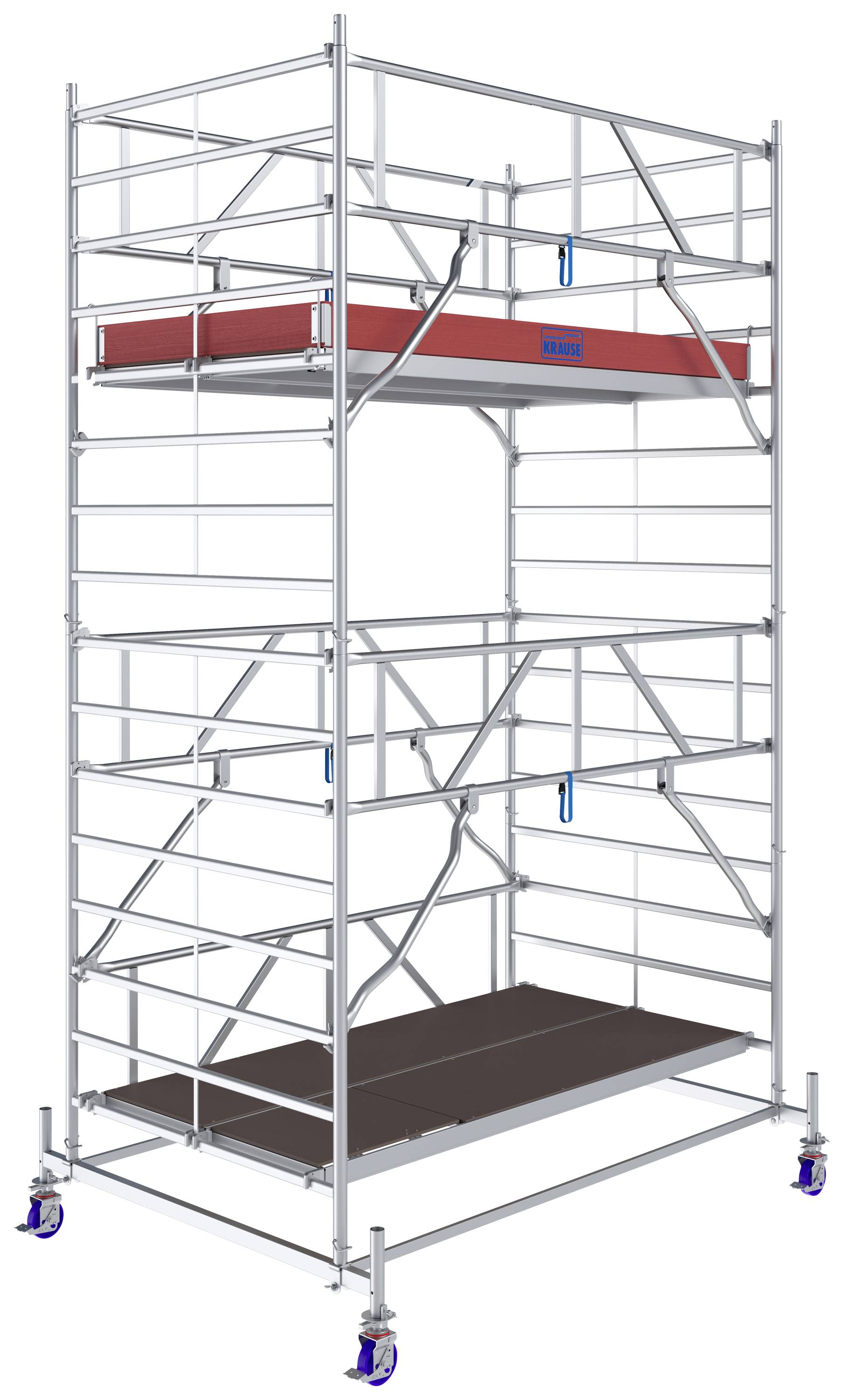 Krause 782038 FahrGerüst Aluminium Rollgerüst fahrbar Arbeitshöhe (max.): 5.40m Silber 212.5kg