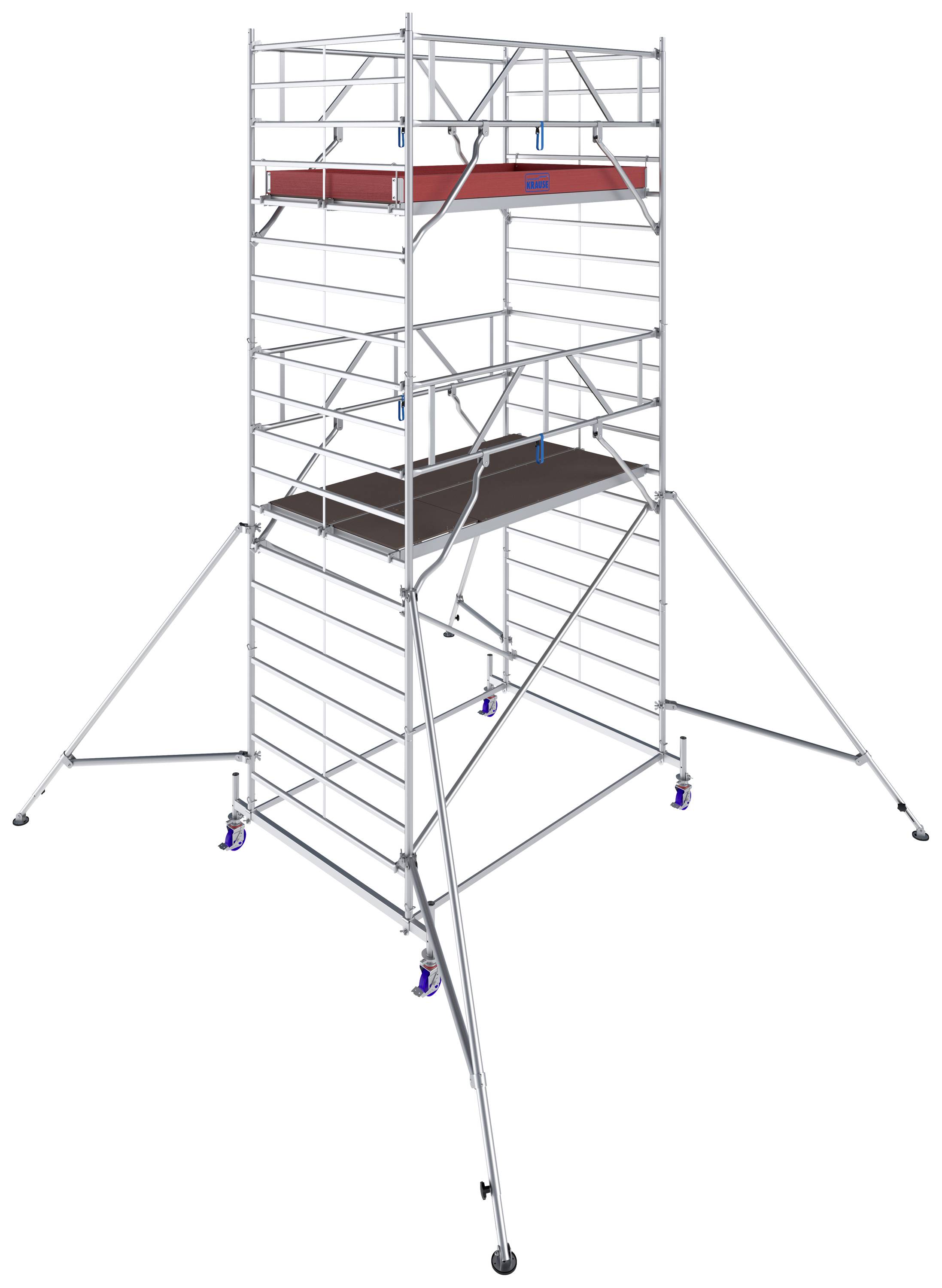 Krause 782038 FahrGerüst Aluminium Rollgerüst fahrbar Arbeitshöhe (max.): 5.40m Silber 212.5kg