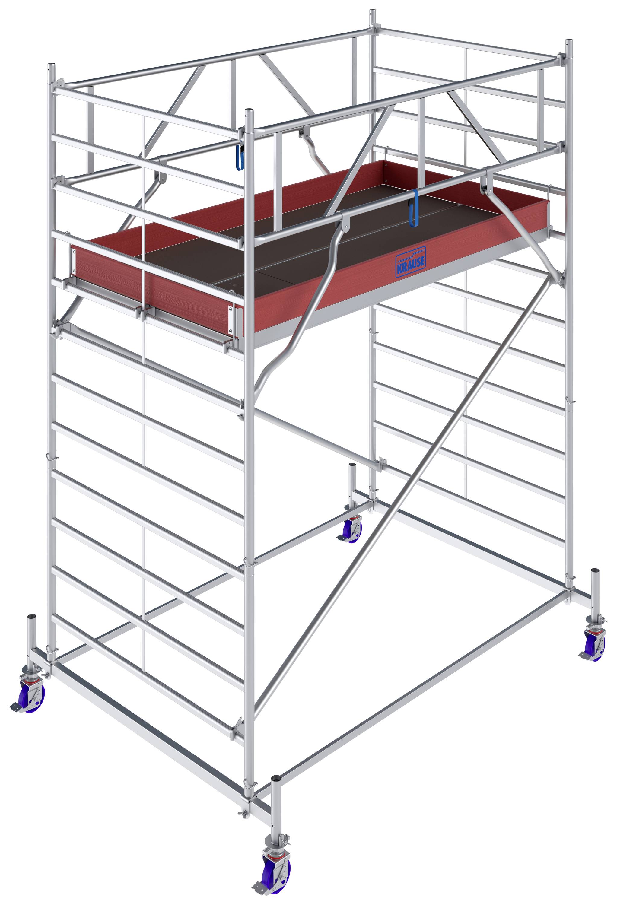 Krause 782014 FahrGerüst Aluminium Rollgerüst fahrbar Arbeitshöhe (max.): 3m Silber 80kg