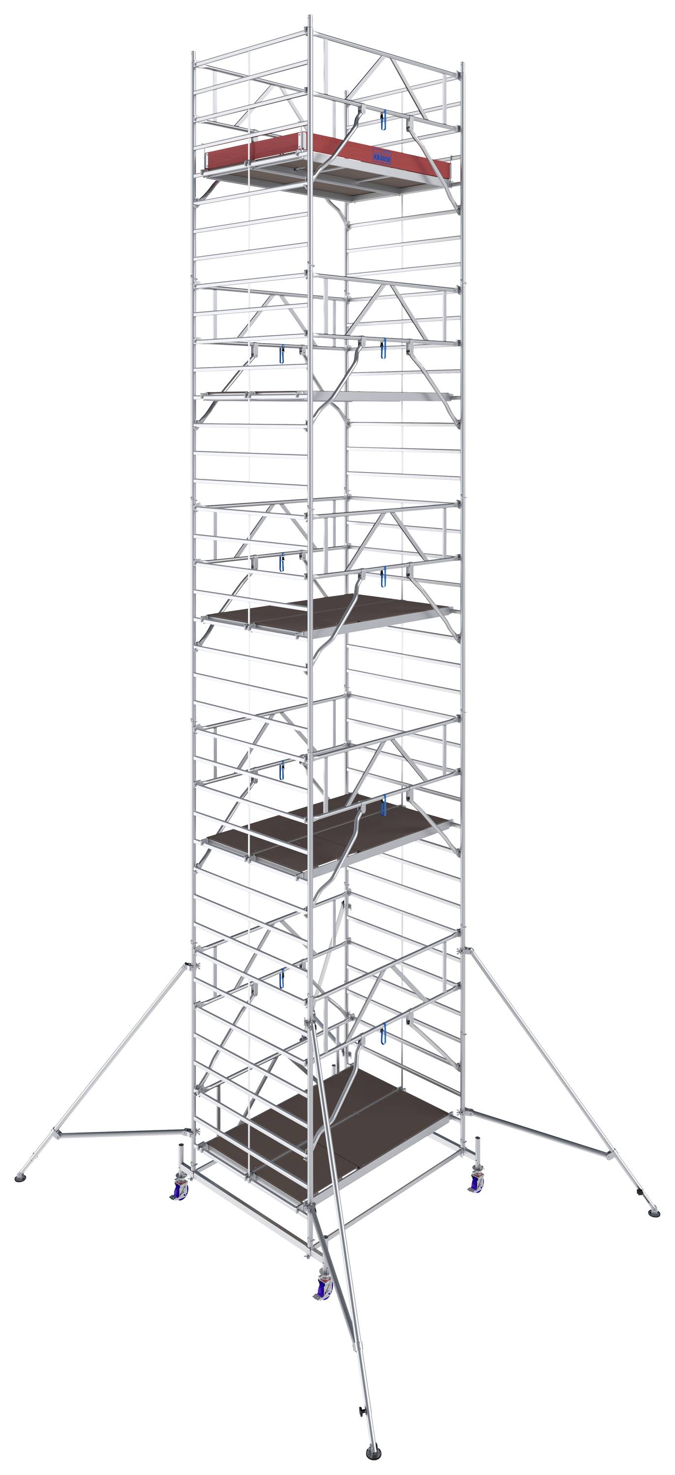 Krause 781093 FahrGerüst Aluminium Rollgerüst fahrbar Arbeitshöhe (max.): 11.40m Silber 411kg
