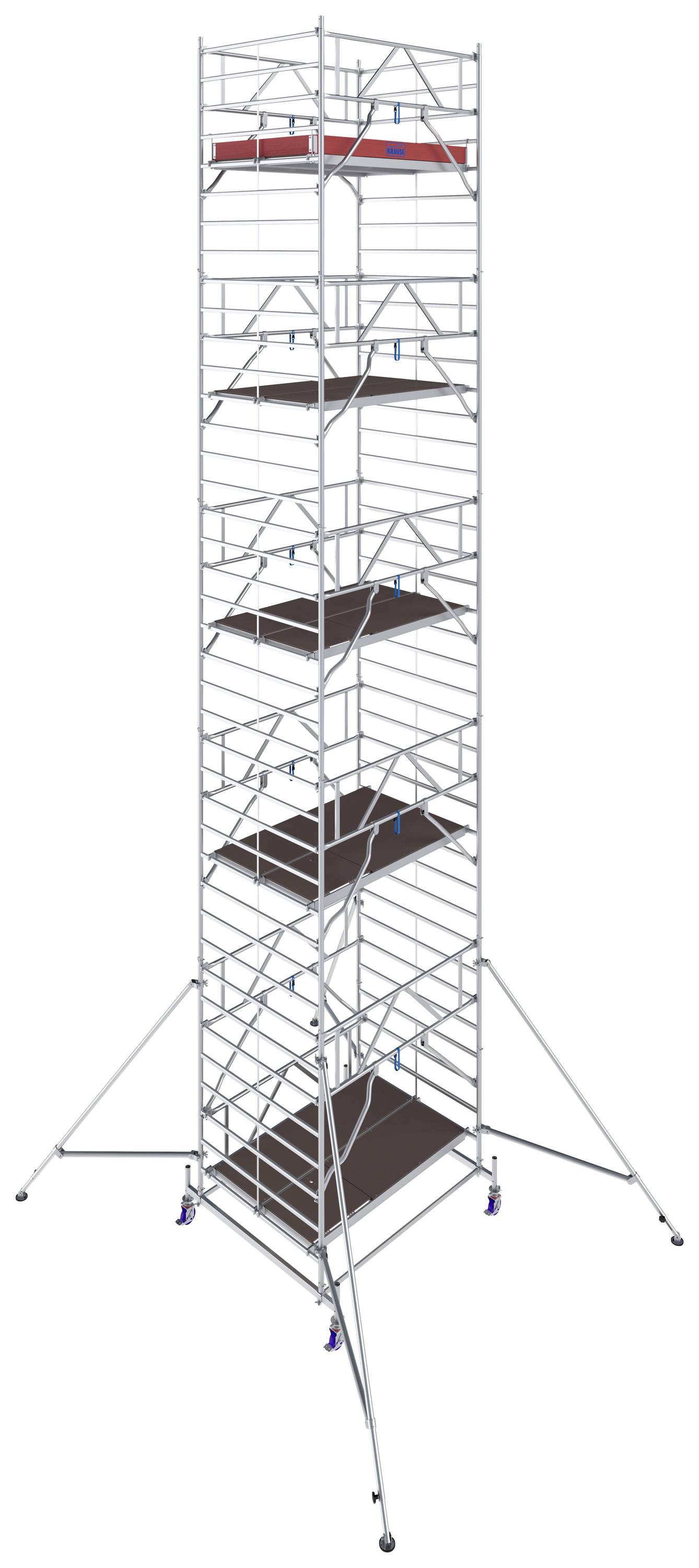 Krause 781086 FahrGerüst Aluminium Rollgerüst fahrbar Arbeitshöhe (max.): 10.40m Silber 358kg
