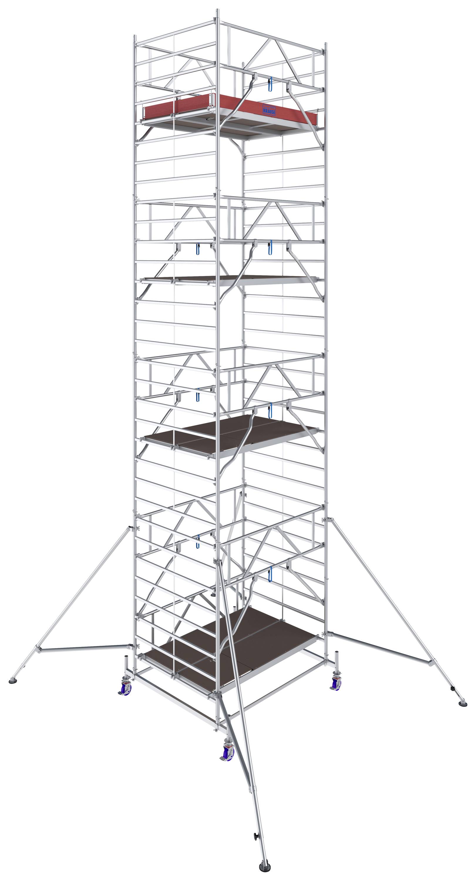 Krause 781079 FahrGerüst Aluminium Rollgerüst fahrbar Arbeitshöhe (max.): 9.40m Silber 346.5kg