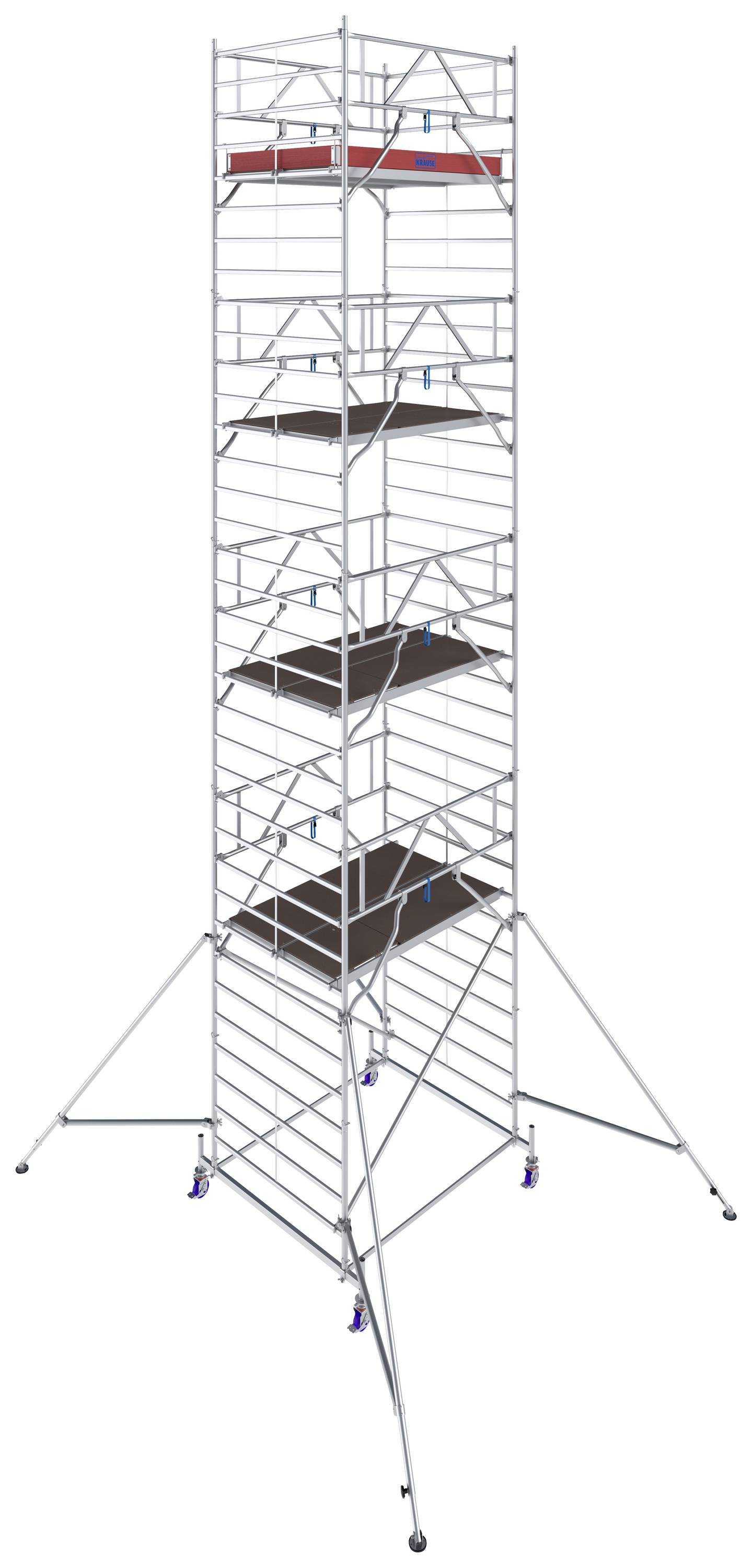Krause 781079 FahrGerüst Aluminium Rollgerüst fahrbar Arbeitshöhe (max.): 9.40m Silber 346.5kg