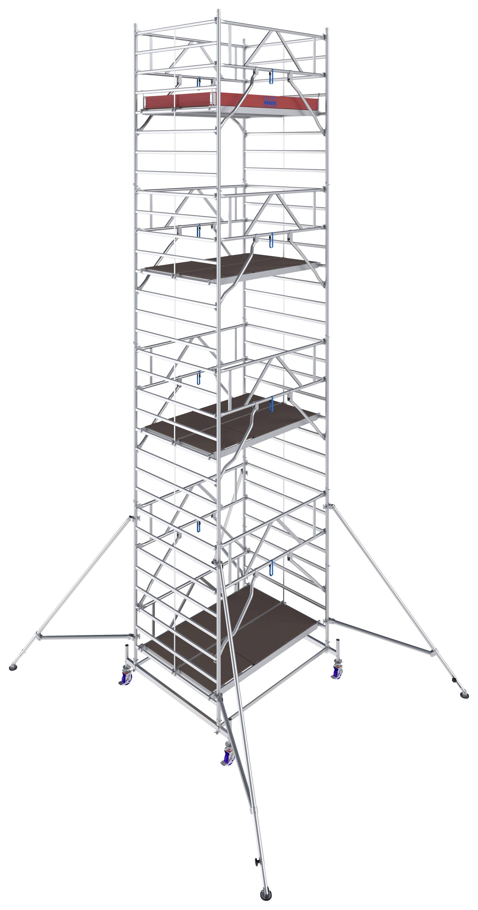 Krause 781062 FahrGerüst Aluminium Rollgerüst fahrbar Arbeitshöhe (max.): 8.40m Silber 294kg