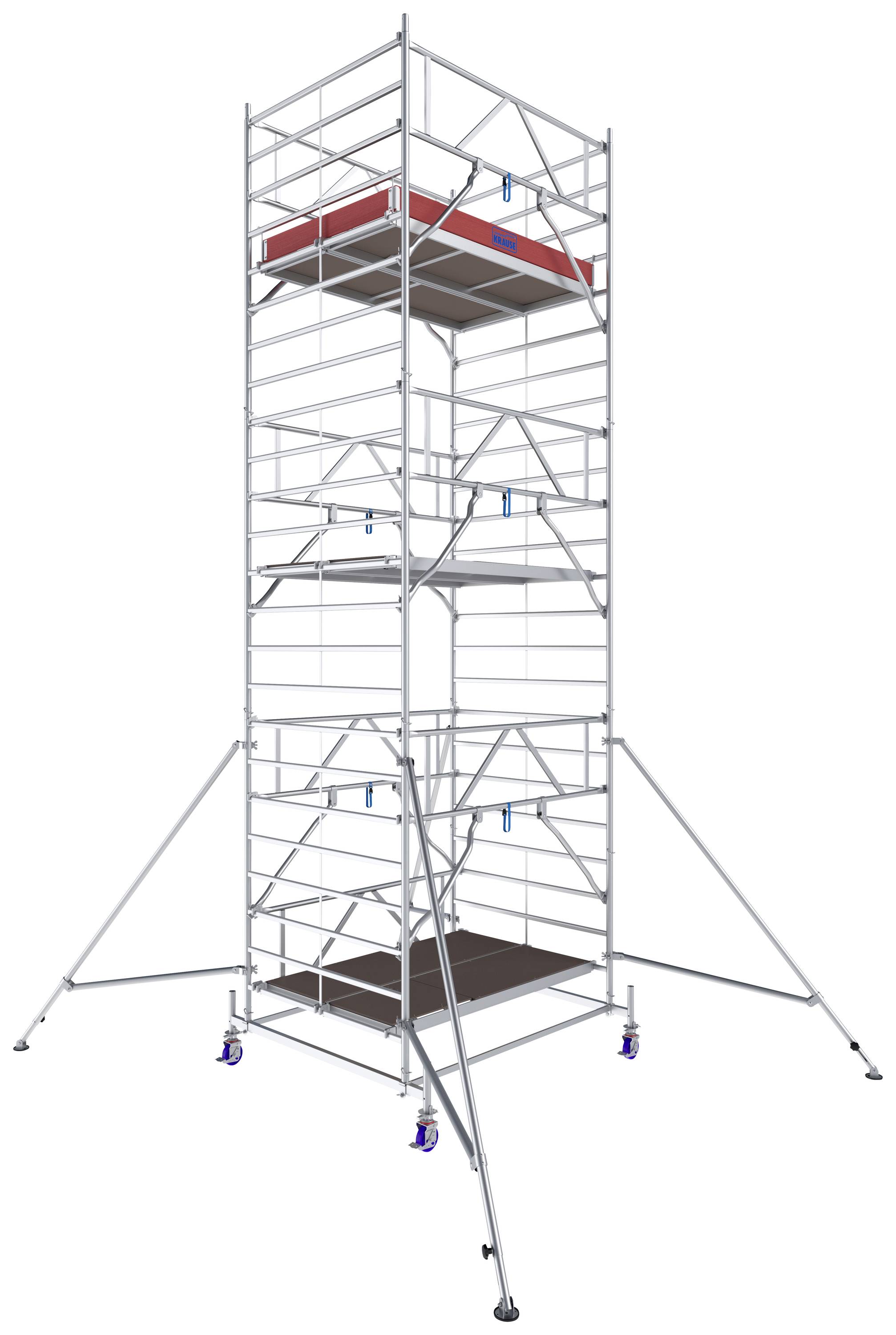 Krause 781055 FahrGerüst Aluminium Rollgerüst fahrbar Arbeitshöhe (max.): 7.40m Silber 282.5kg