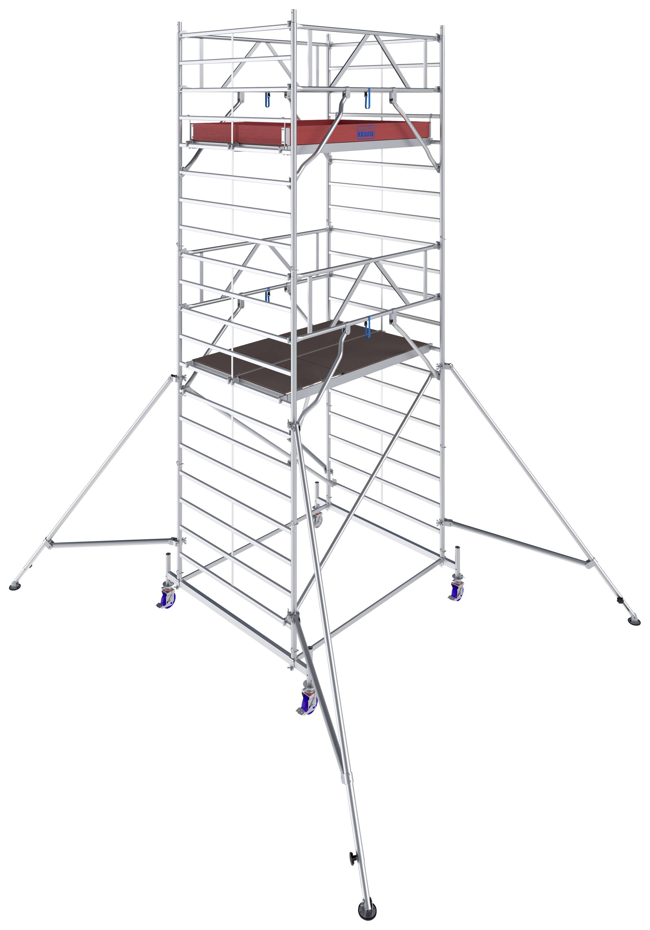 Krause 781048 FahrGerüst Aluminium Rollgerüst fahrbar Arbeitshöhe (max.): 6.40m Silber 230kg