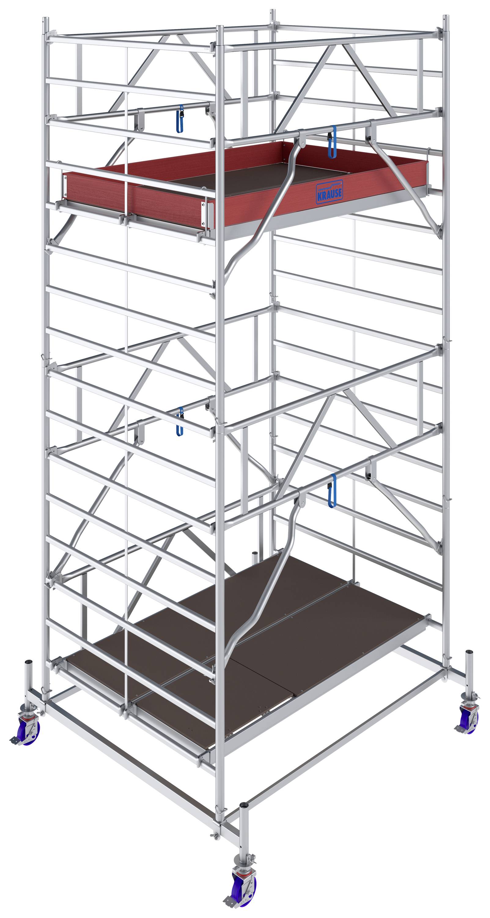 Krause 781031 FahrGerüst Aluminium Rollgerüst fahrbar Arbeitshöhe (max.): 5.40m Silber 192.5kg