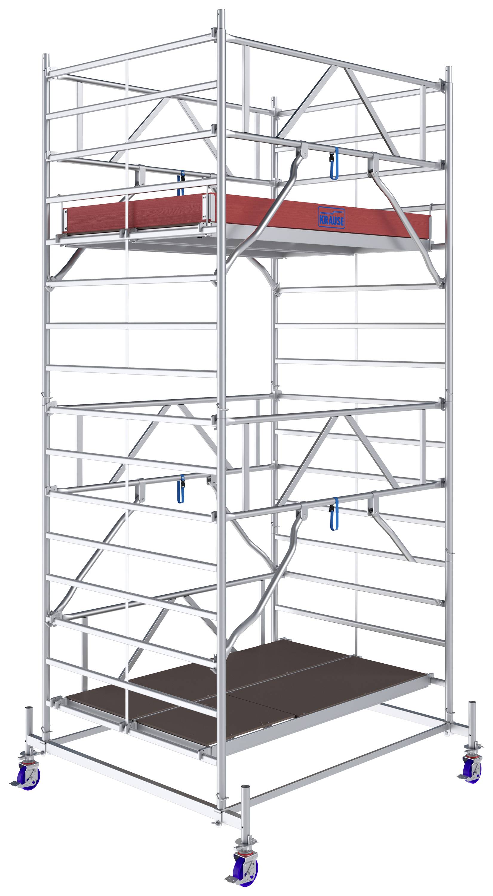 Krause 781031 FahrGerüst Aluminium Rollgerüst fahrbar Arbeitshöhe (max.): 5.40m Silber 192.5kg