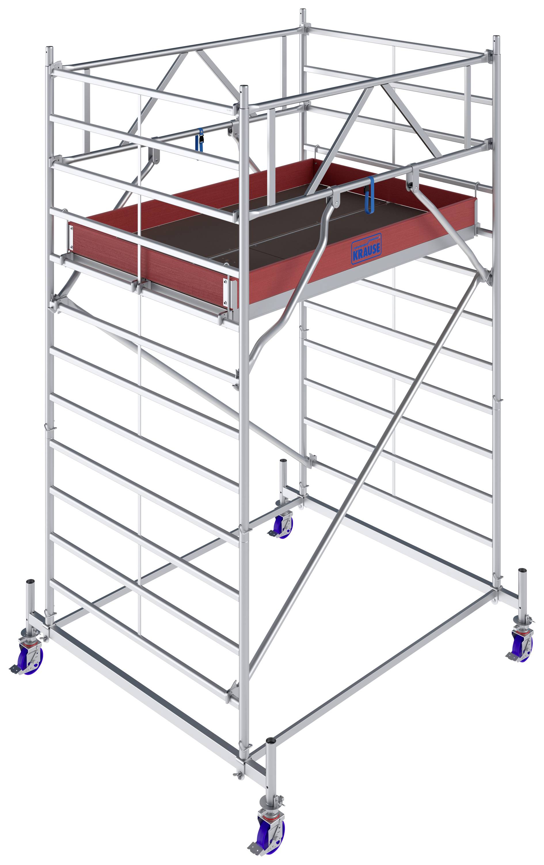 Krause 781024 FahrGerüst Aluminium Rollgerüst fahrbar Arbeitshöhe (max.): 4.40m Silber 140kg