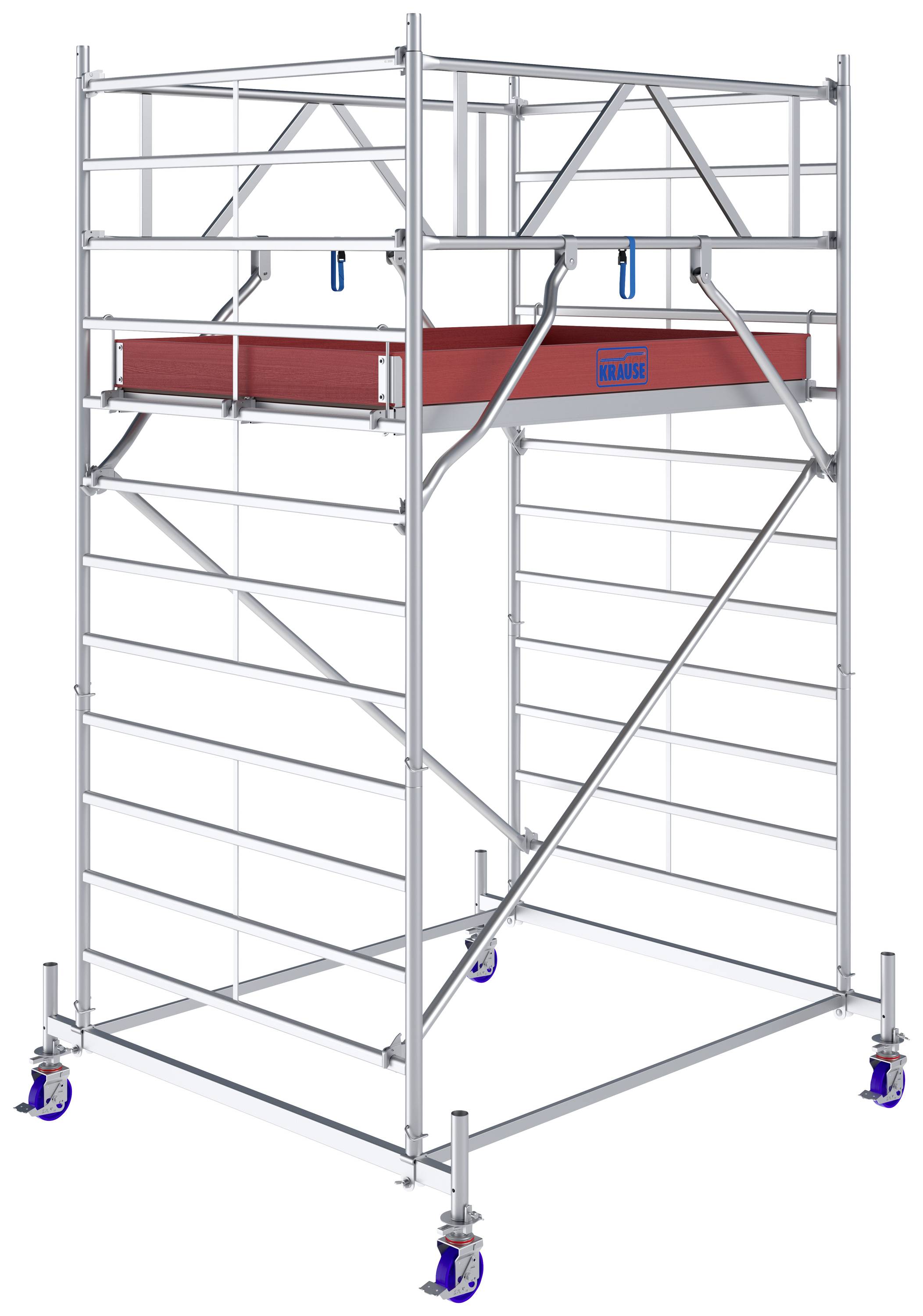 Krause 781024 FahrGerüst Aluminium Rollgerüst fahrbar Arbeitshöhe (max.): 4.40m Silber 140kg