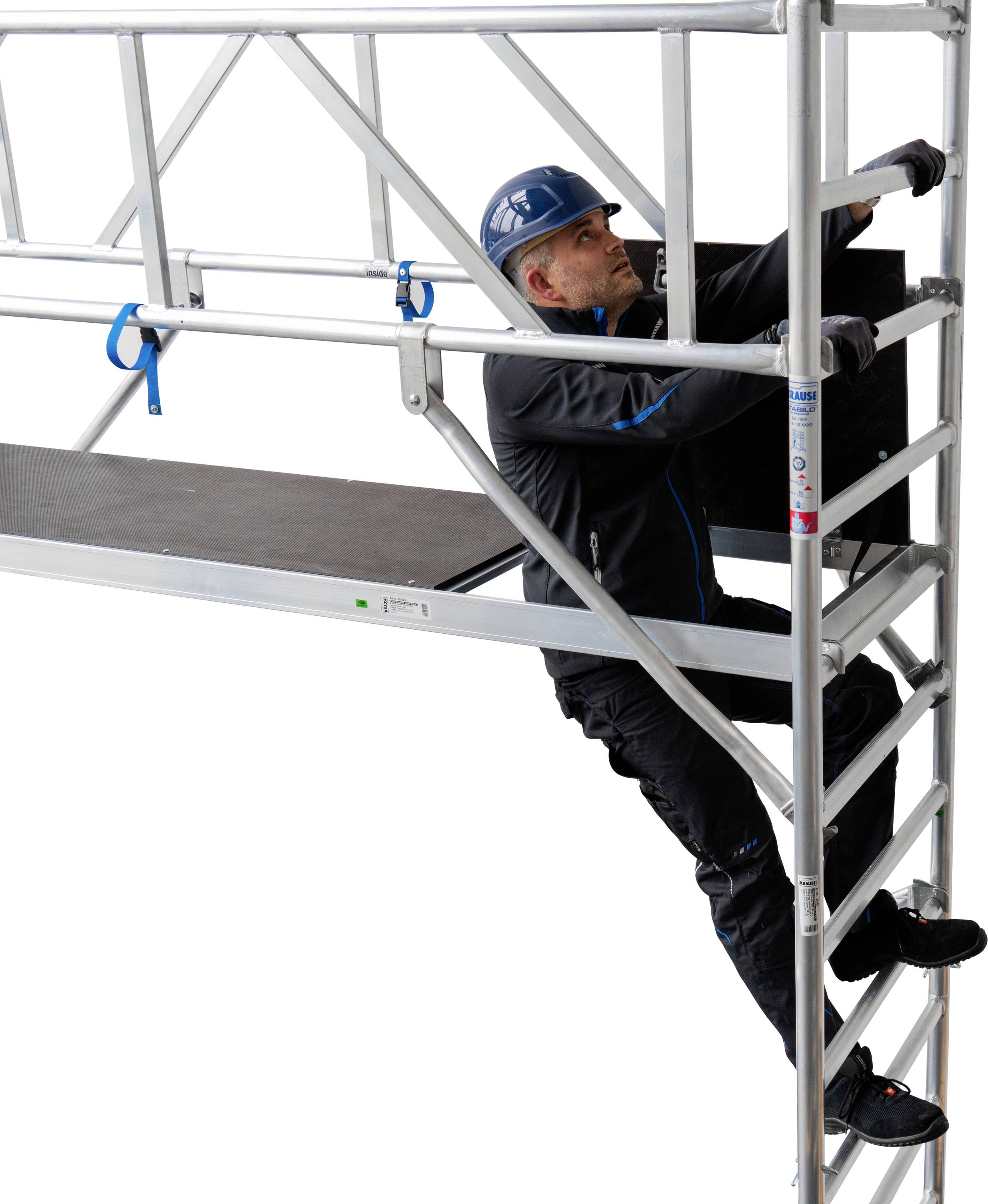 Krause 772114 FahrGerüst Aluminium Rollgerüst fahrbar Arbeitshöhe (max.): 13.40m Silber 364.5kg