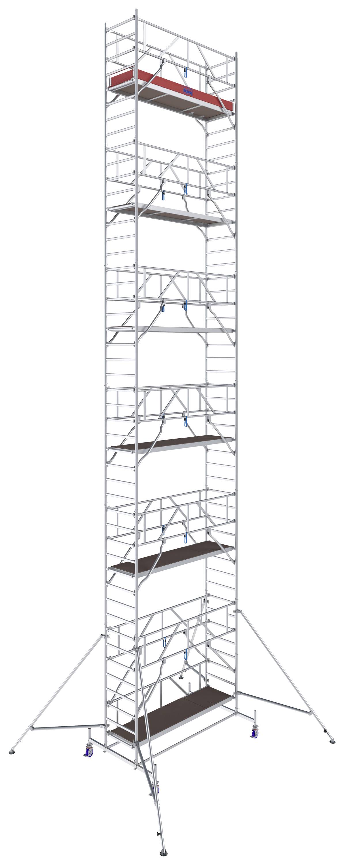Krause 772114 FahrGerüst Aluminium Rollgerüst fahrbar Arbeitshöhe (max.): 13.40m Silber 364.5kg