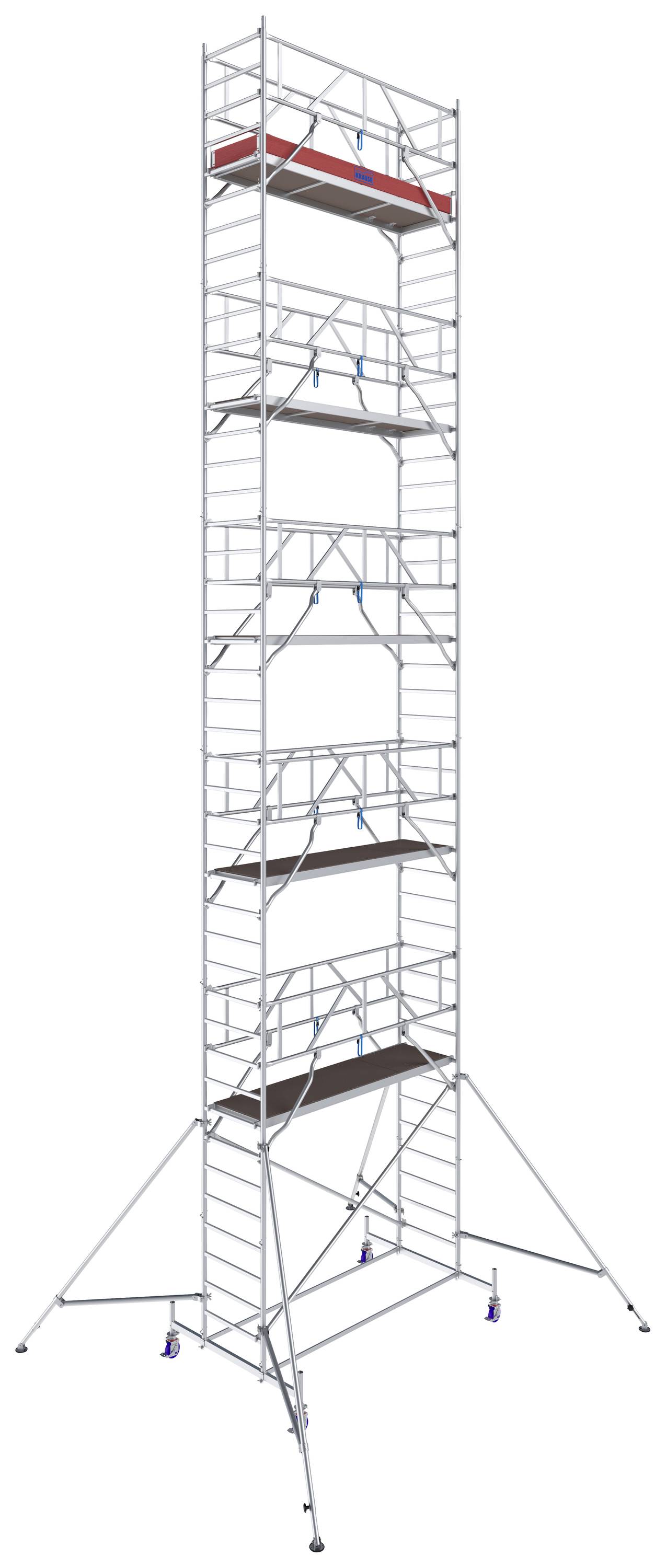 Krause 772107 FahrGerüst Aluminium Rollgerüst fahrbar Arbeitshöhe (max.): 12.40m Silber 327kg