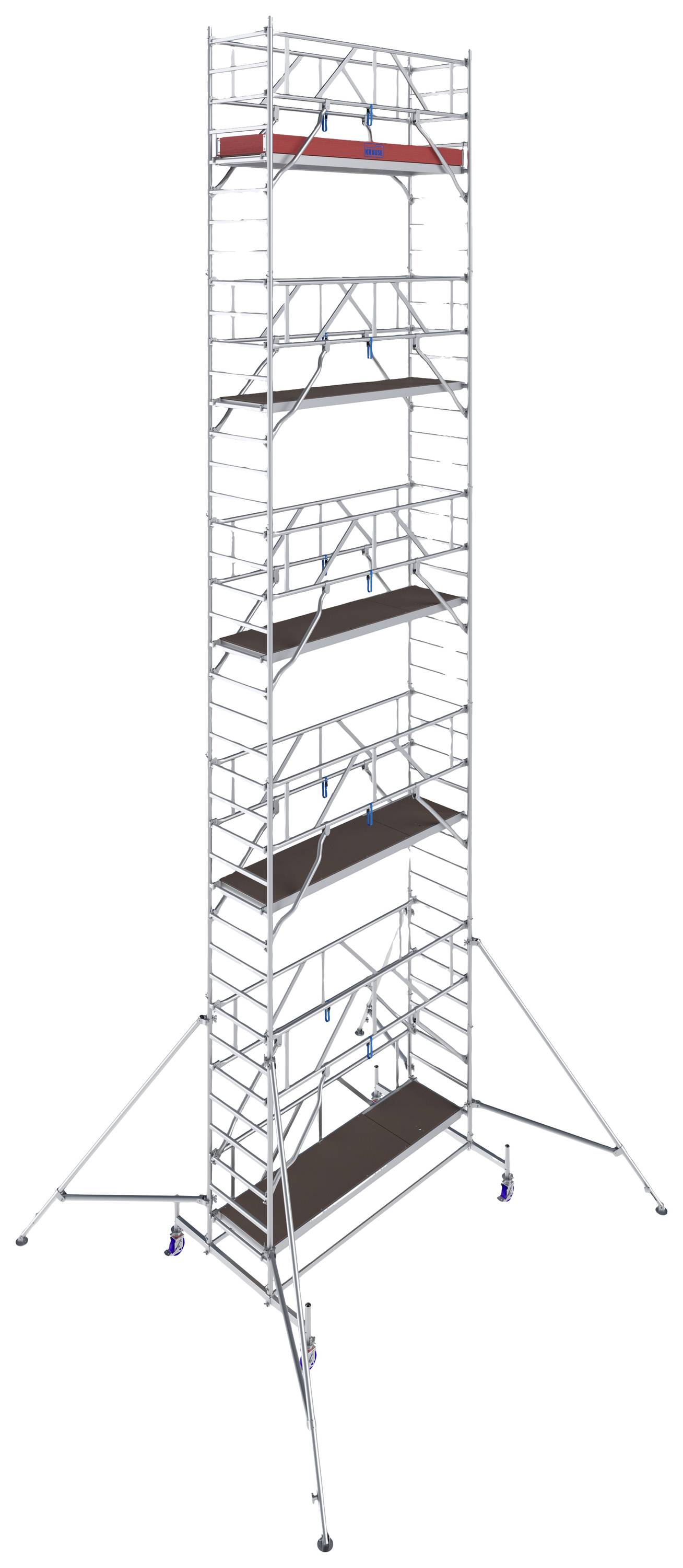 Krause 772091 FahrGerüst Aluminium Rollgerüst fahrbar Arbeitshöhe (max.): 11.40m Silber 318kg