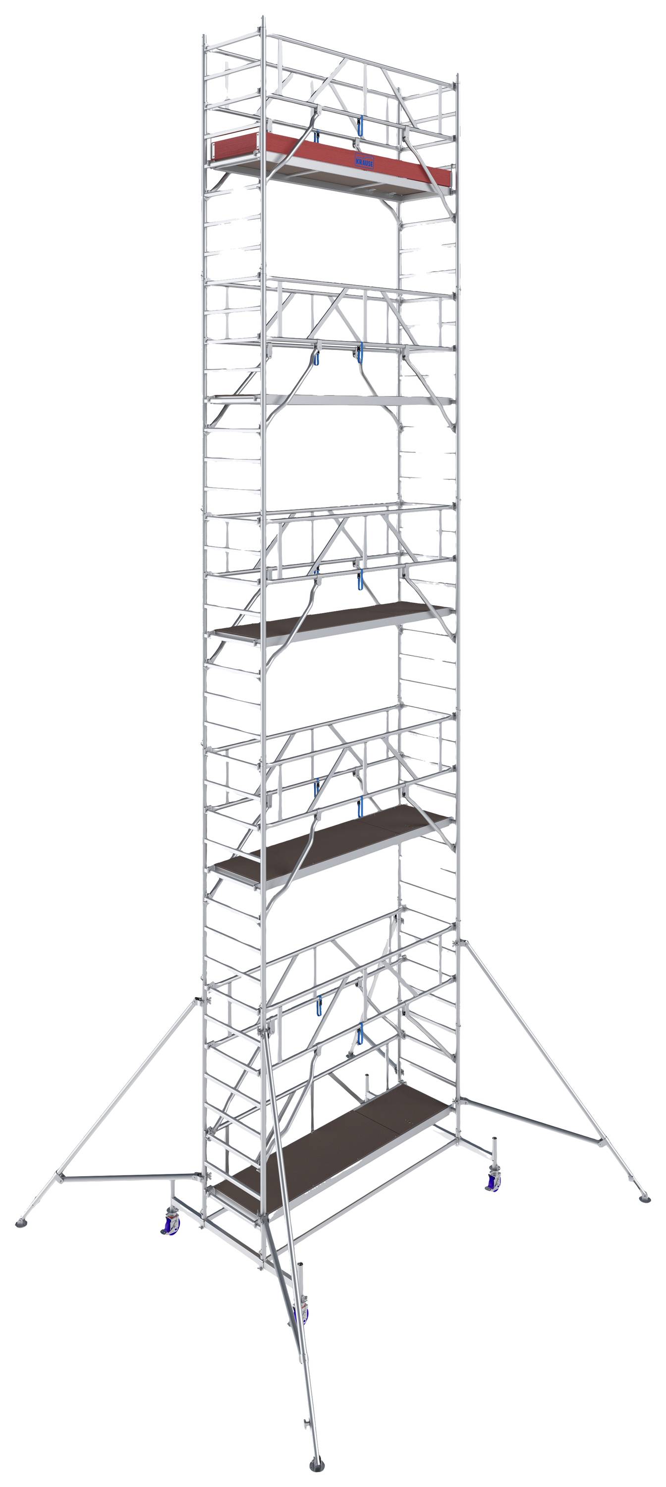 Krause 772091 FahrGerüst Aluminium Rollgerüst fahrbar Arbeitshöhe (max.): 11.40m Silber 318kg