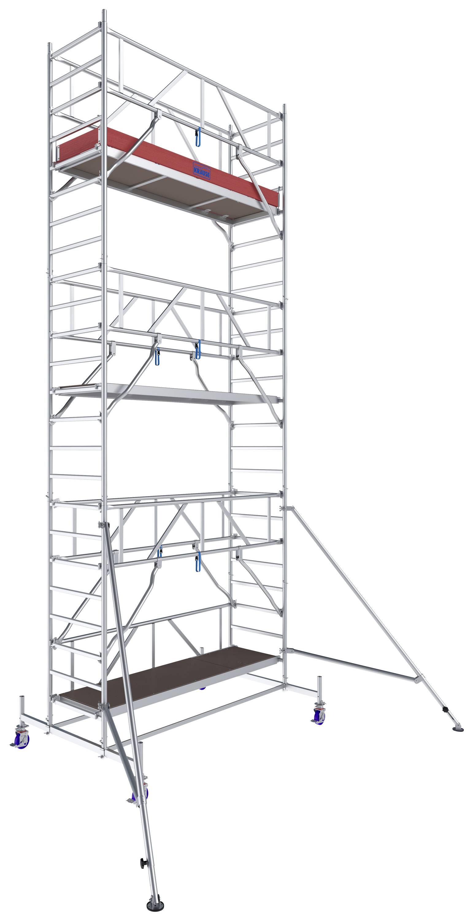 Krause 772053 FahrGerüst Aluminium Rollgerüst fahrbar Arbeitshöhe (max.): 7.40m Silber 212.5kg