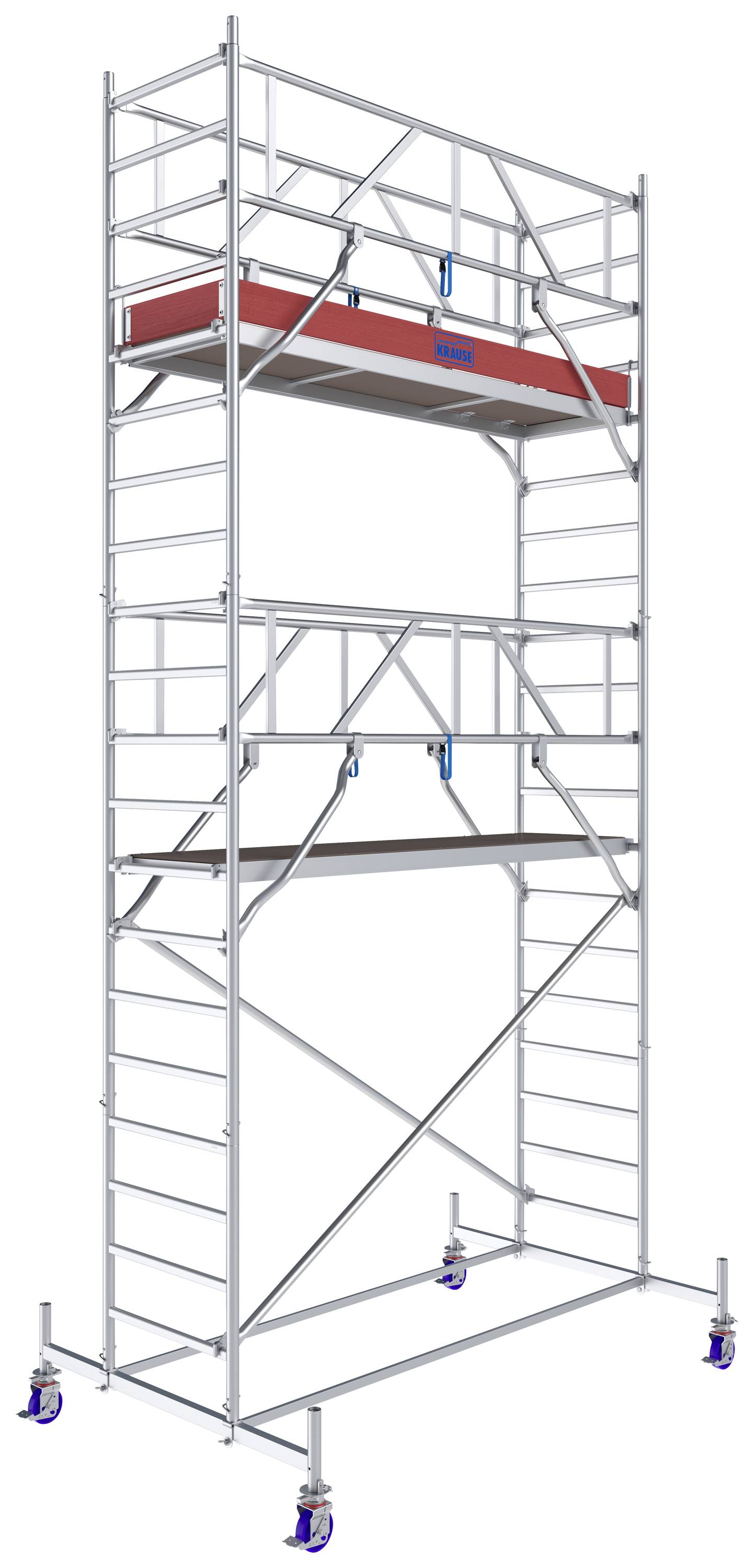 Krause 772046 FahrGerüst Aluminium Rollgerüst fahrbar Arbeitshöhe (max.): 6.40m Silber 162kg