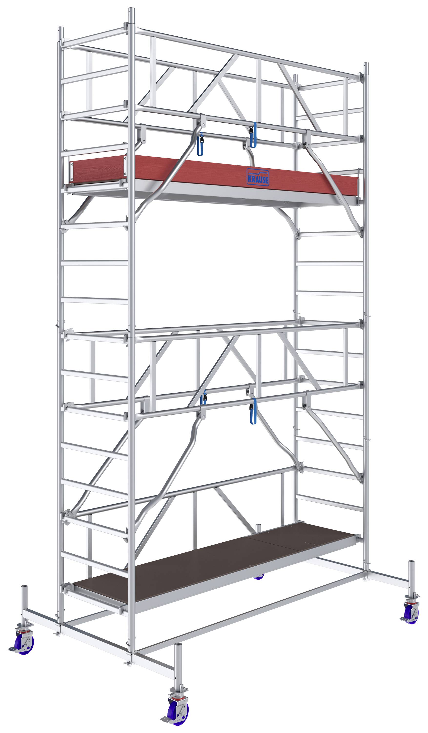 Krause 772039 FahrGerüst Aluminium Rollgerüst fahrbar Arbeitshöhe (max.): 5.40m Silber 153.5kg