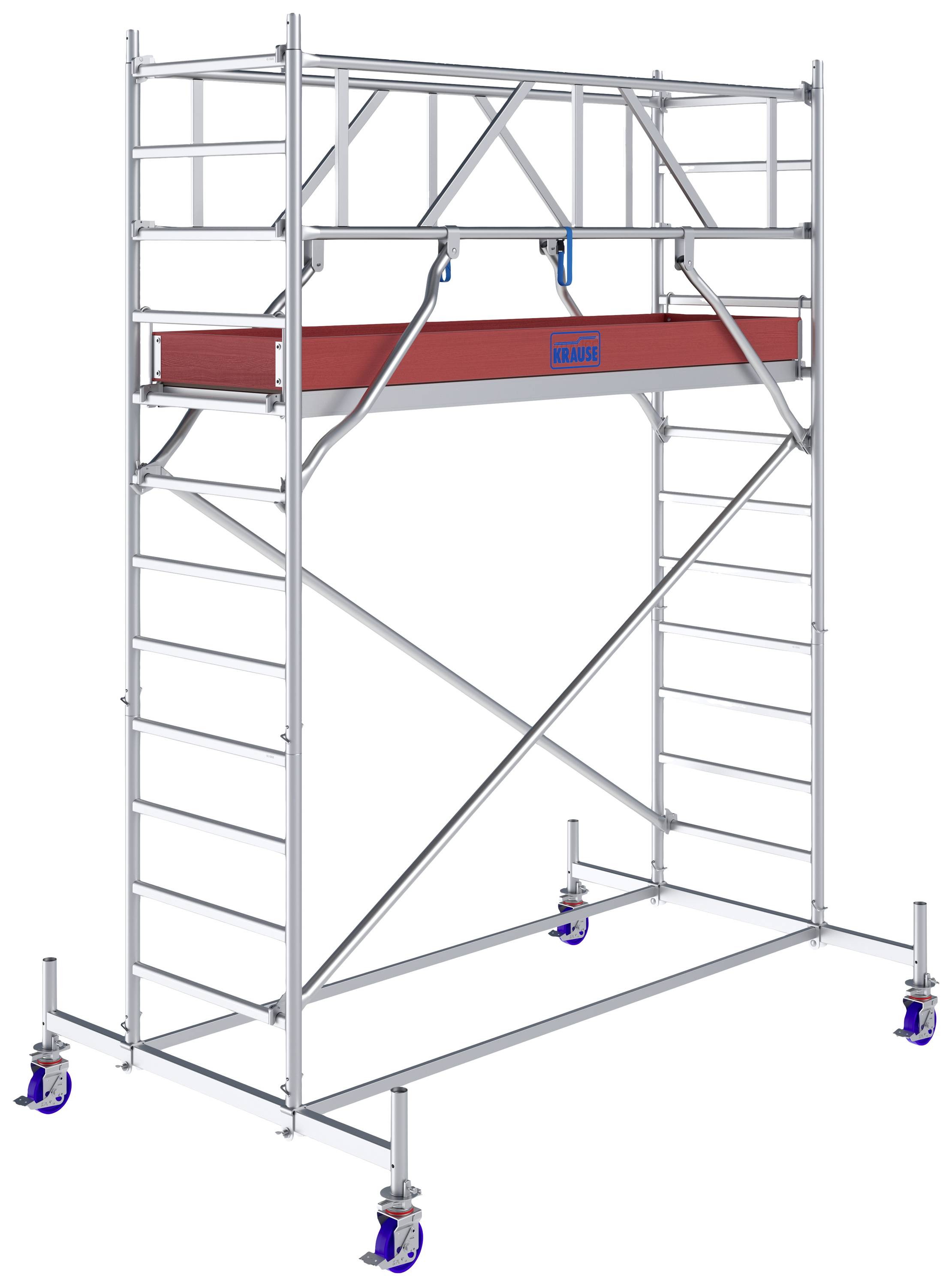 Krause 772022 FahrGerüst Aluminium Rollgerüst fahrbar Arbeitshöhe (max.): 4.40m Silber 116kg