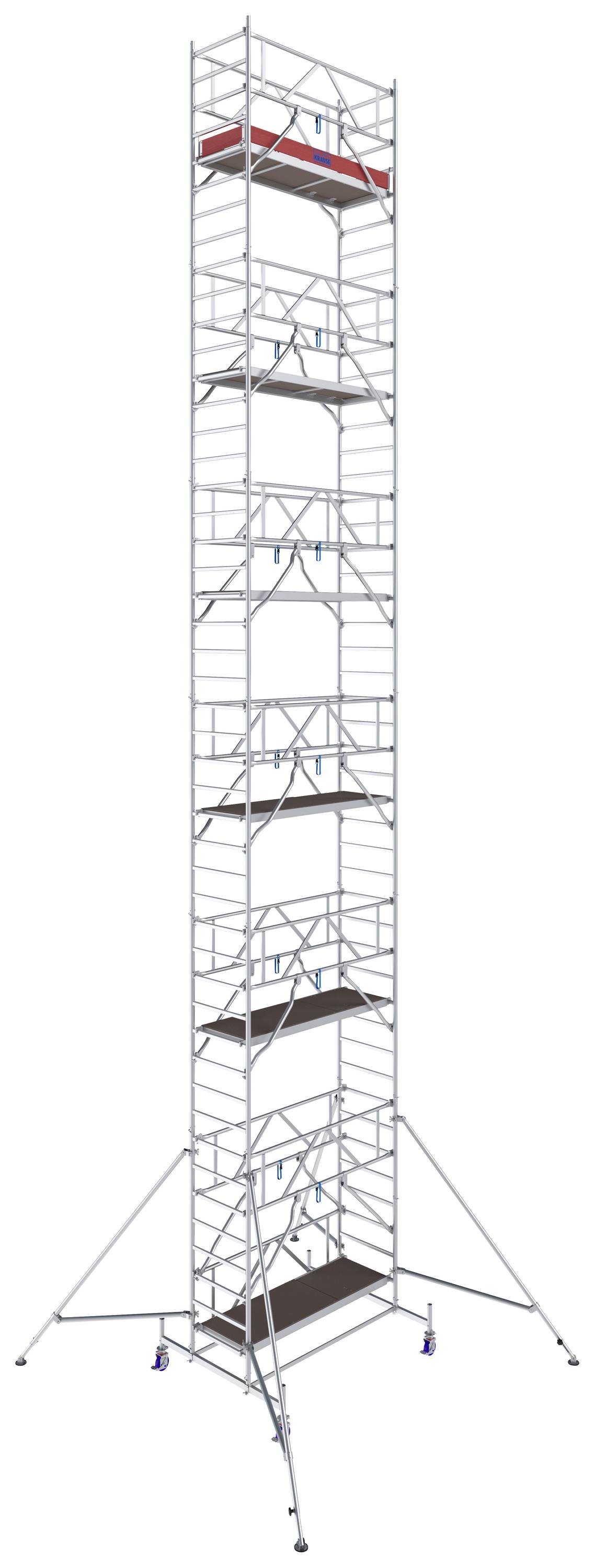 Krause 771117 FahrGerüst Aluminium Rollgerüst fahrbar Arbeitshöhe (max.): 13.40m Silber 330.50kg