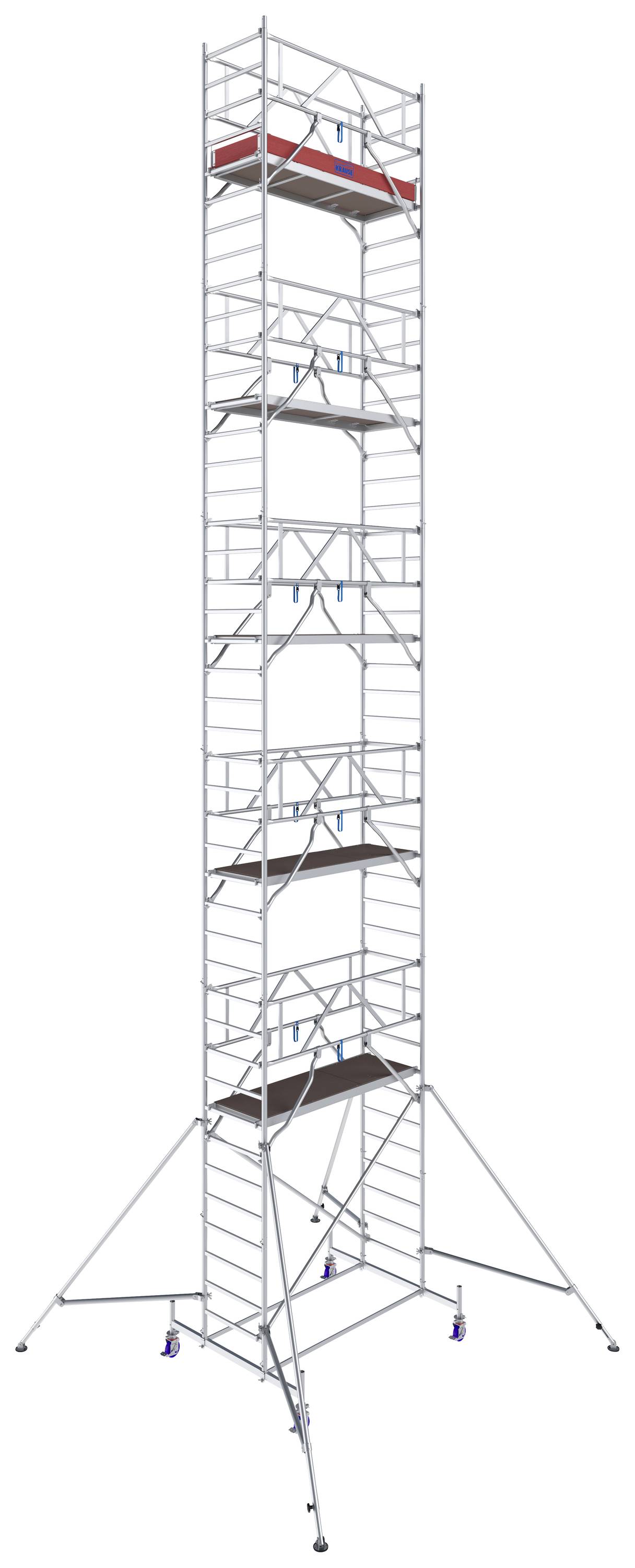 Krause 771100 FahrGerüst Aluminium Rollgerüst fahrbar Arbeitshöhe (max.): 12.40m Silber 296.50kg