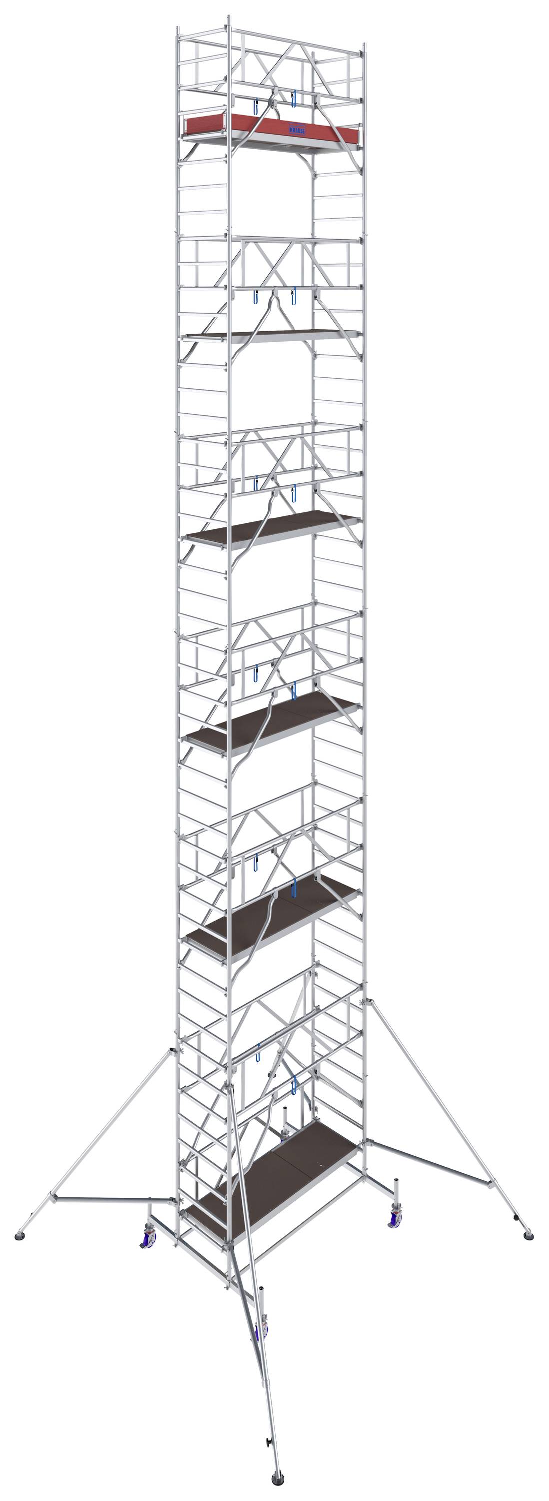 Krause 771100 FahrGerüst Aluminium Rollgerüst fahrbar Arbeitshöhe (max.): 12.40m Silber 296.50kg
