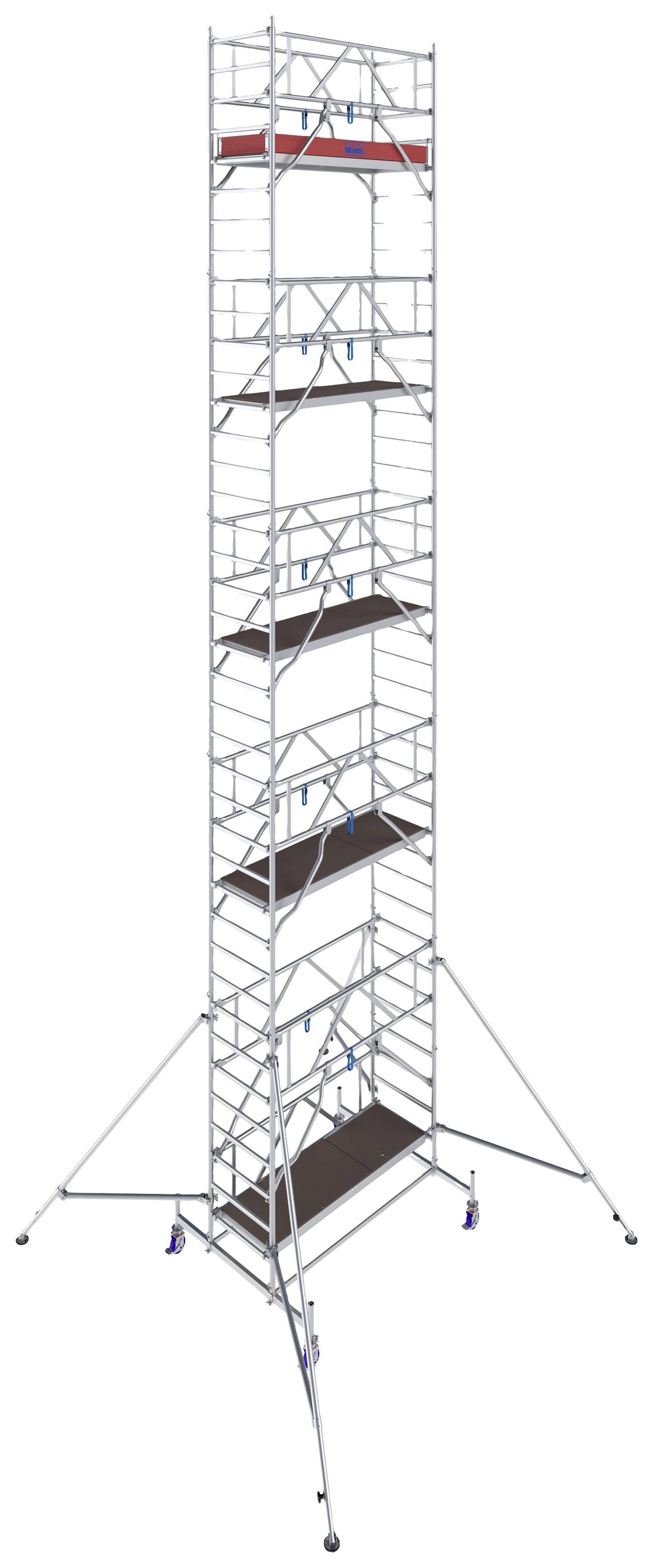 Krause 771087 FahrGerüst Aluminium Rollgerüst fahrbar Arbeitshöhe (max.): 10.40m Silber 255kg