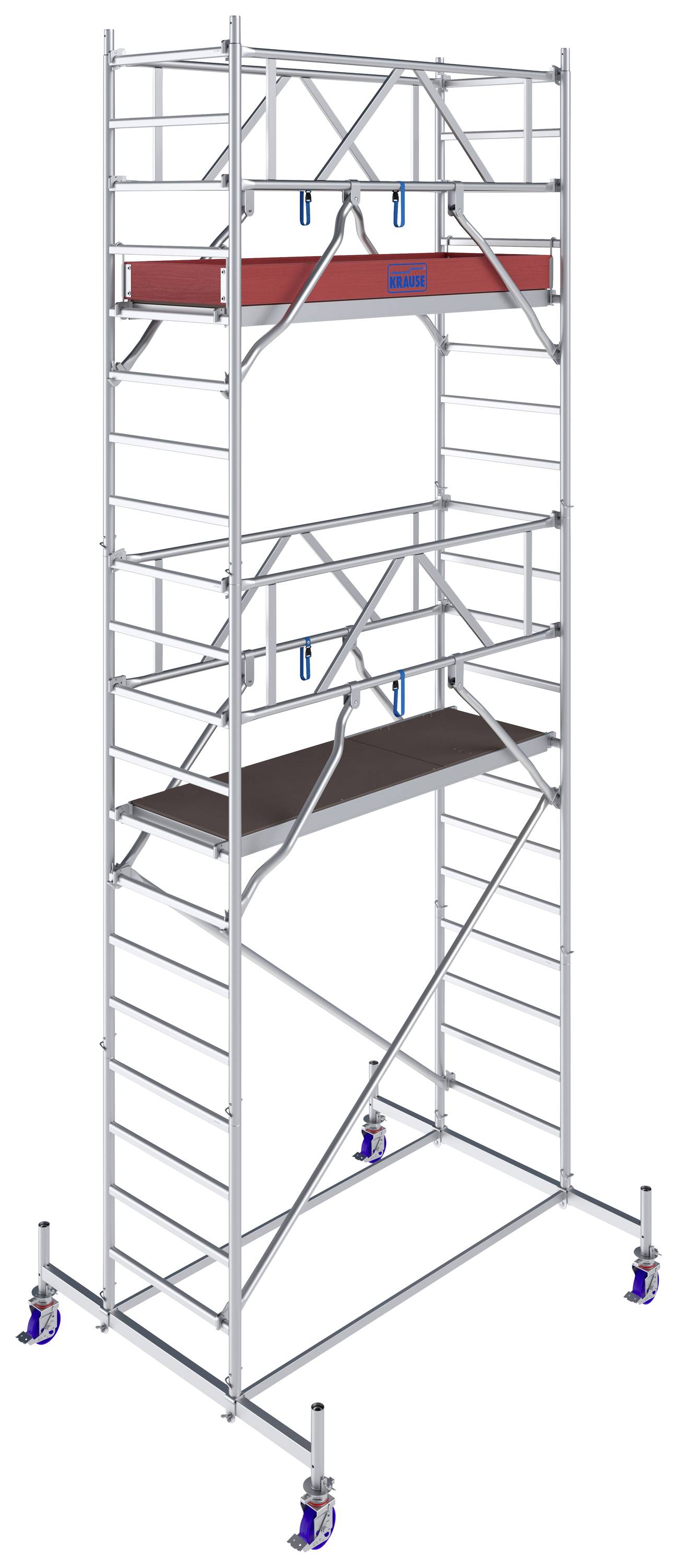 Krause 771049 FahrGerüst Aluminium Rollgerüst fahrbar Arbeitshöhe (max.): 6.40m Silber 146.5kg