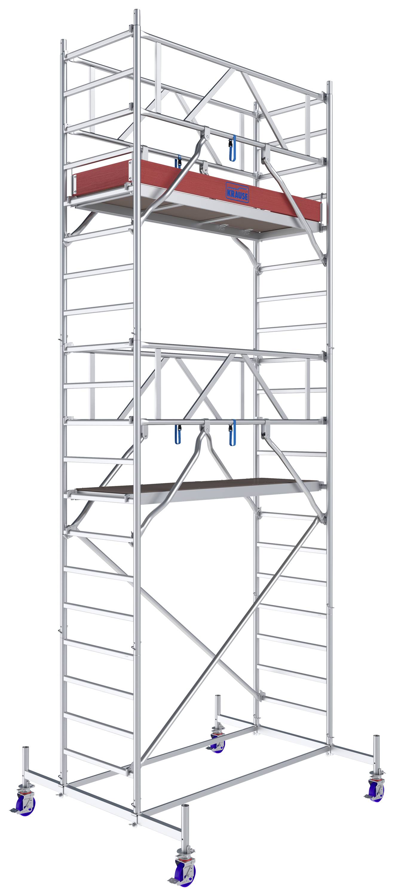 Krause 771049 FahrGerüst Aluminium Rollgerüst fahrbar Arbeitshöhe (max.): 6.40m Silber 146.5kg